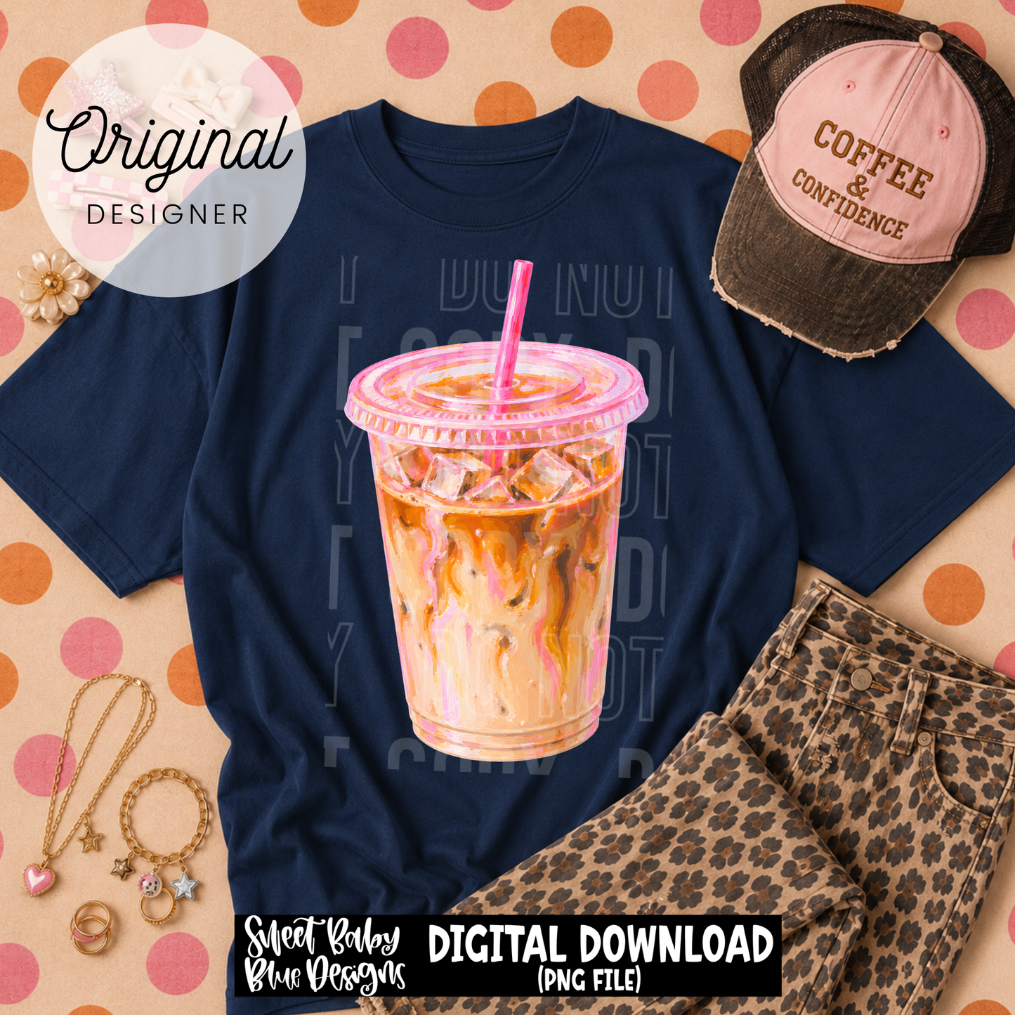 Iced Coffee Brush Pink - 2026 - PNG file- Digital Download