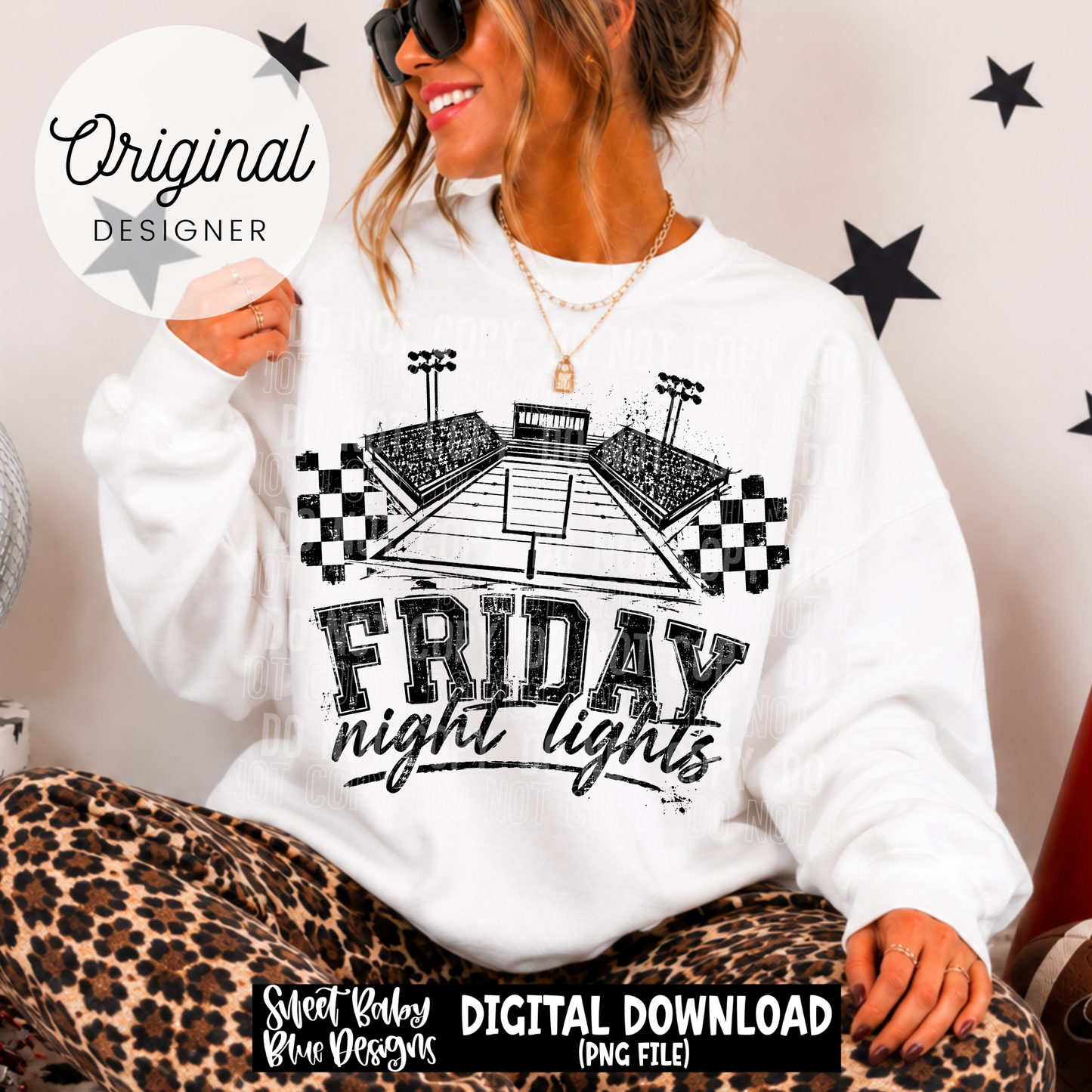 Friday Night Lights- Football - Distressed- 2026 - PNG file- Digital Download