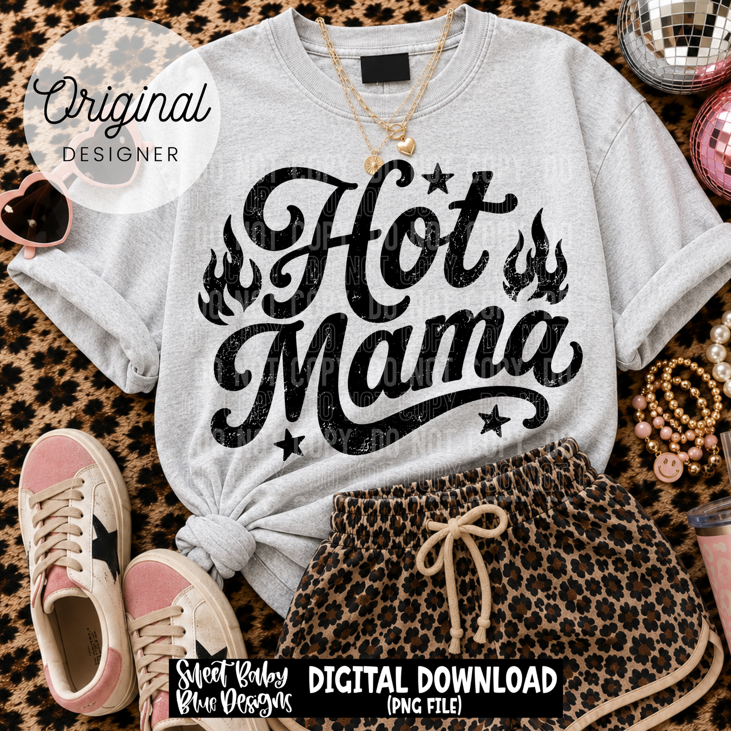 Hot Mama - Distressed- 2026 - PNG file- Digital Download
