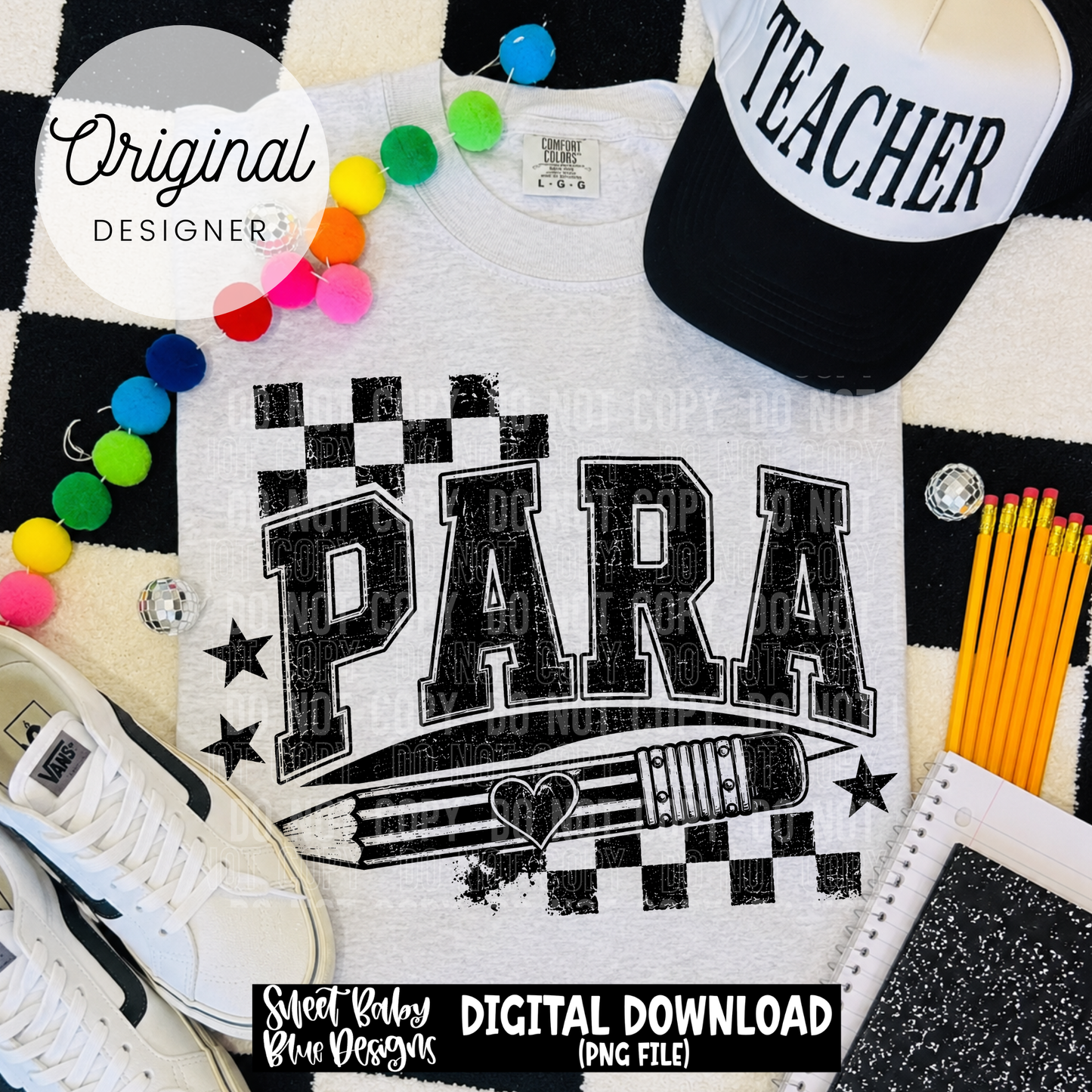 Para- Pencil- Distressed - 2026 - PNG file- Digital Download