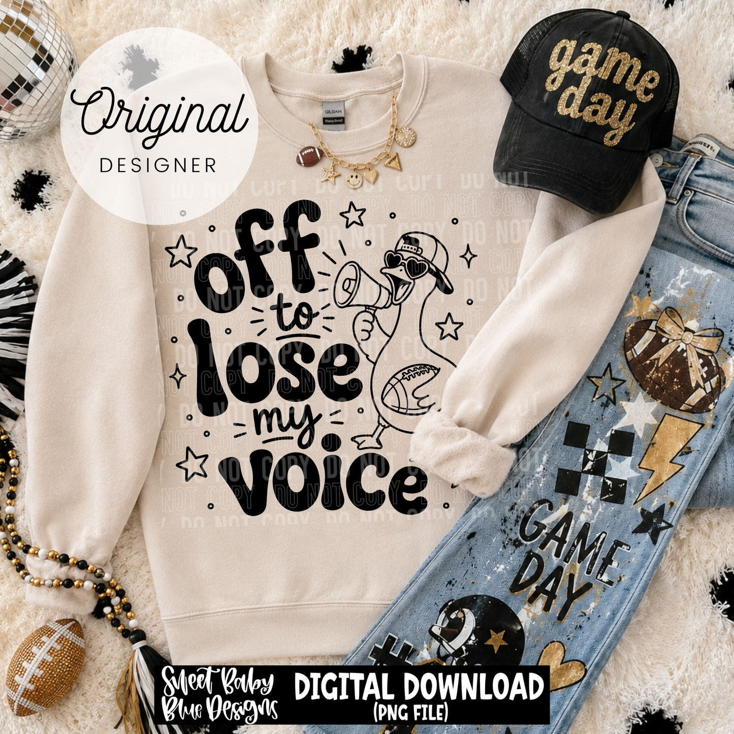 Off To Lose My Voice- Football - 2026 - PNG file- Digital Download