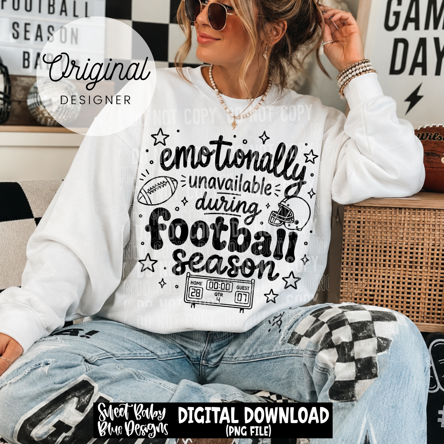 Emotionally Unavailable Football Season - 2026 - PNG file- Digital Download