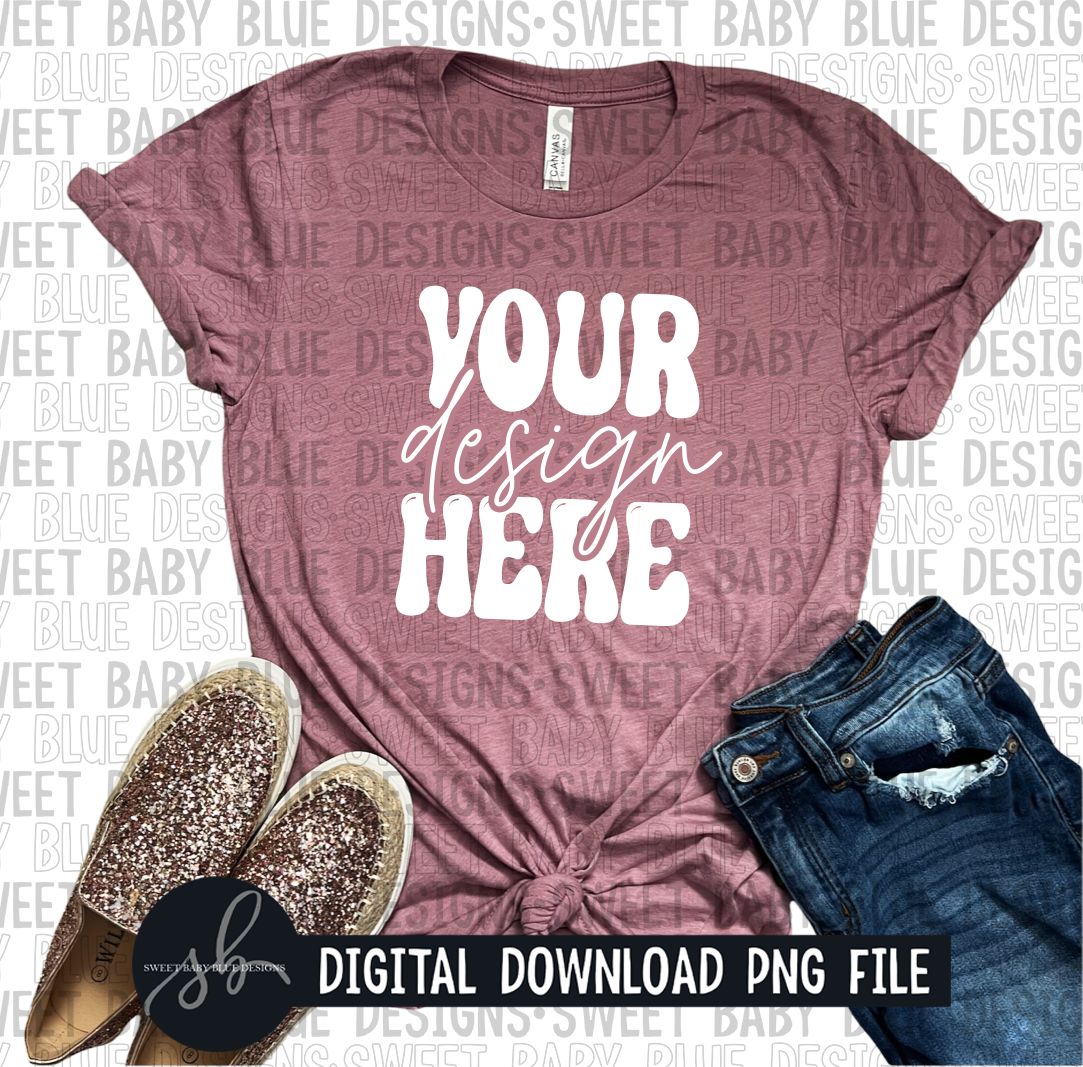 3001 CVC Bella Canvas Heather Mauve mockup- 2022- PNG file- Digital Download