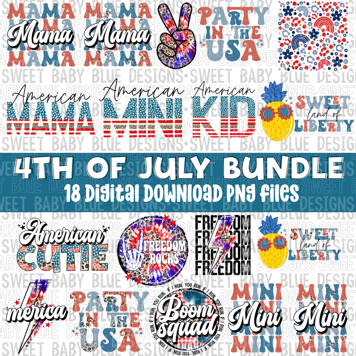 4th of July Bundle- 2022 -PNG file- Digital Download