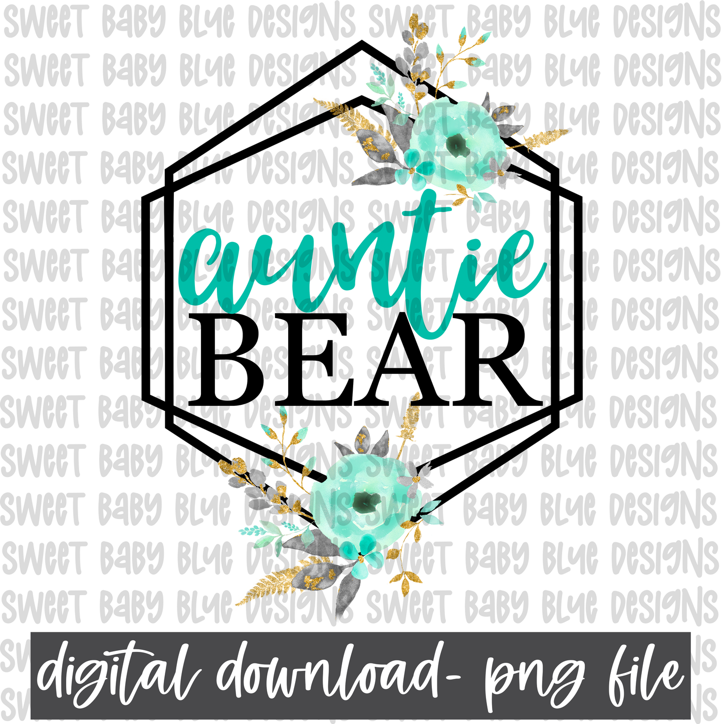 Auntie Bear- PNG file- Digital Download