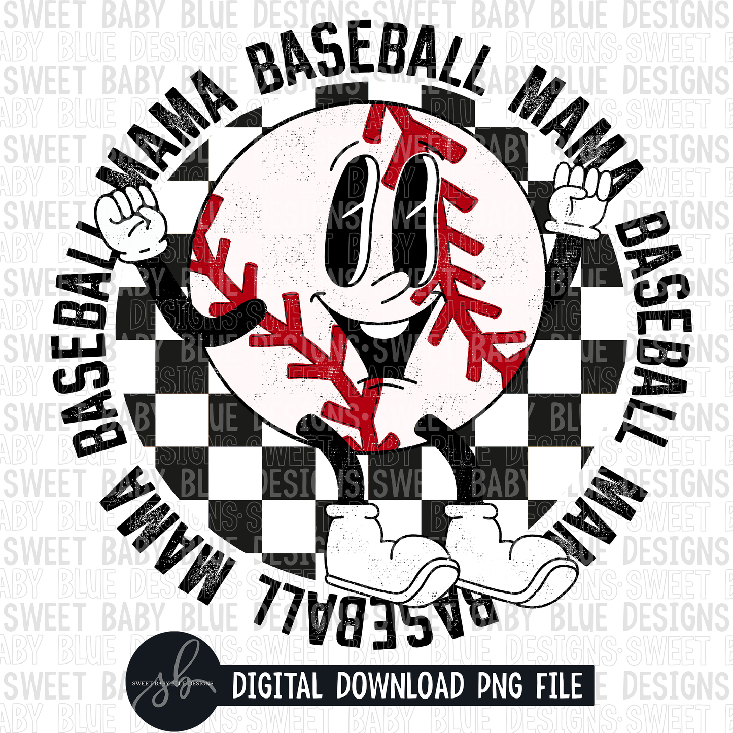 Baseball mama- Baseball cartoon- 2022- PNG file- Digital Download