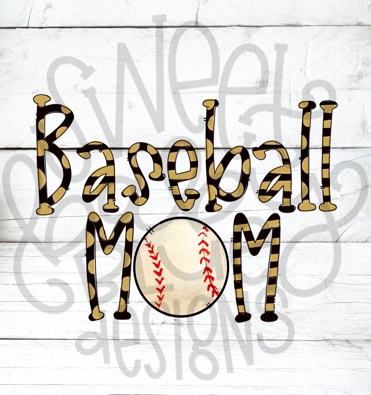 Baseball mom- Black- PNG file- Digital Download