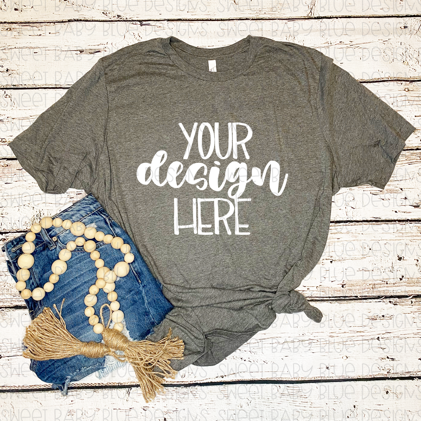 Bella Canvas 3001 Gray mockup- PNG file- Digital Download