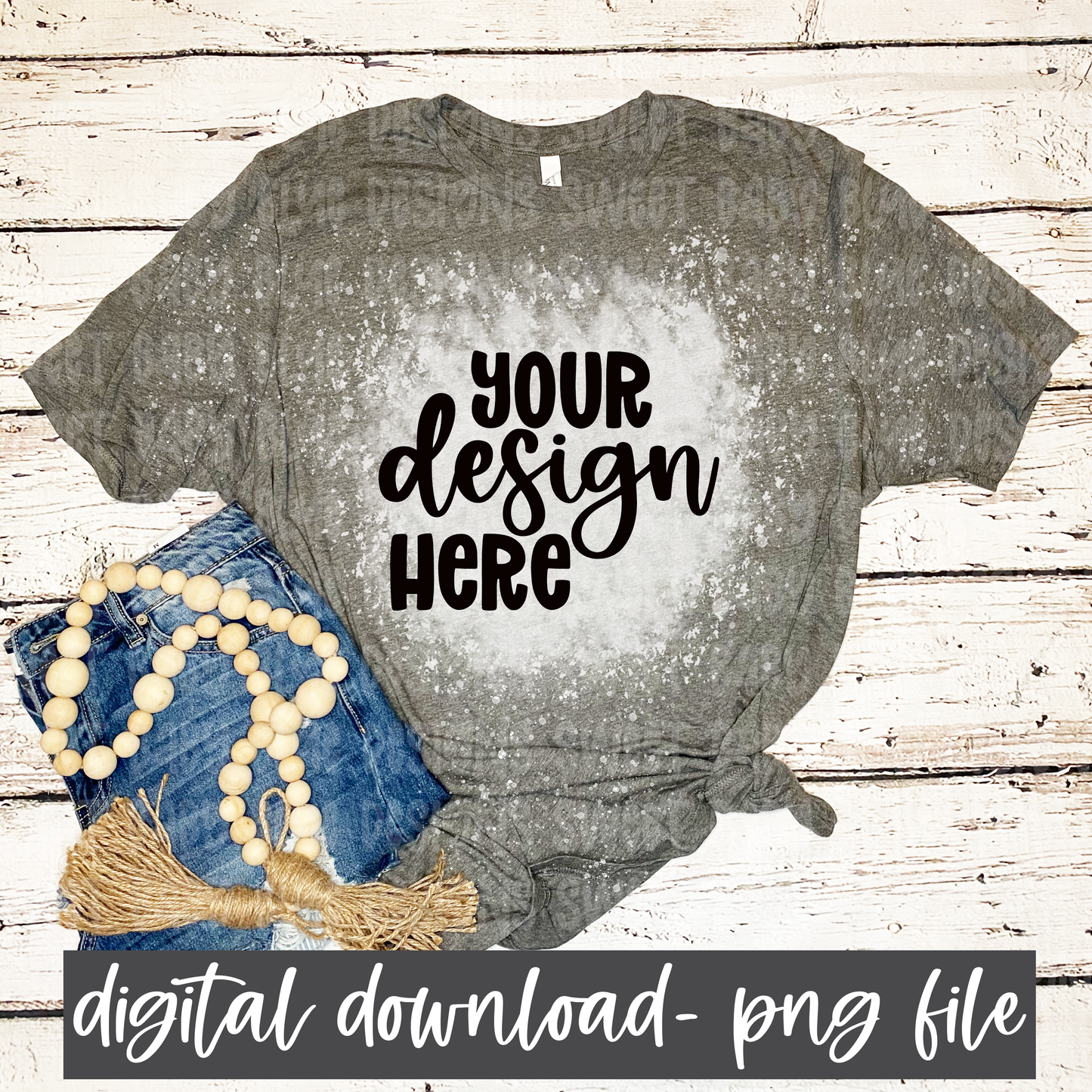 Bella Canvas 3001 Gray bleach mockup- PNG file- Digital Download
