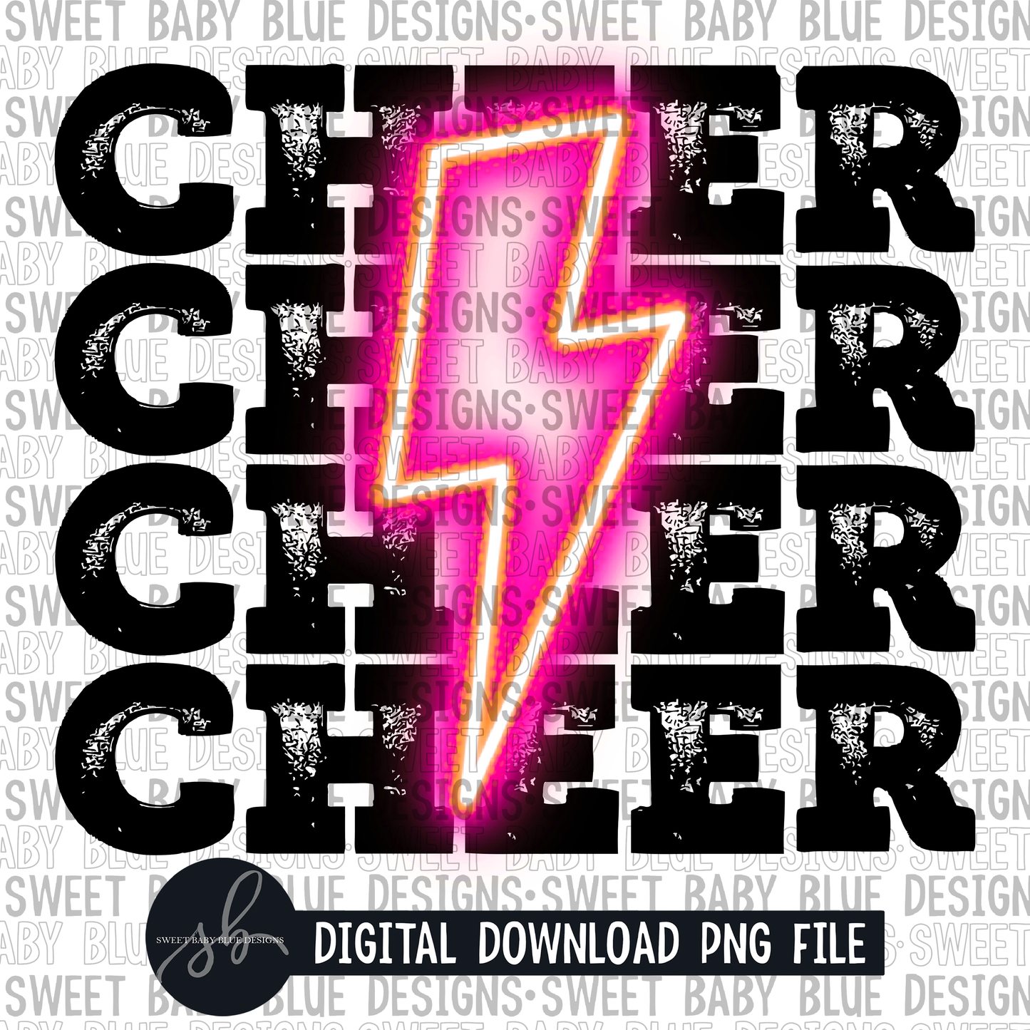 Cheer- Pink bolt- 2022 - PNG file- Digital Download