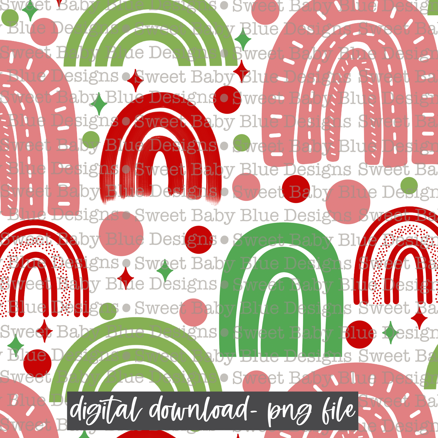 Holiday rainbow- Christmas - Digital paper- 2021- PNG file- Digital Download
