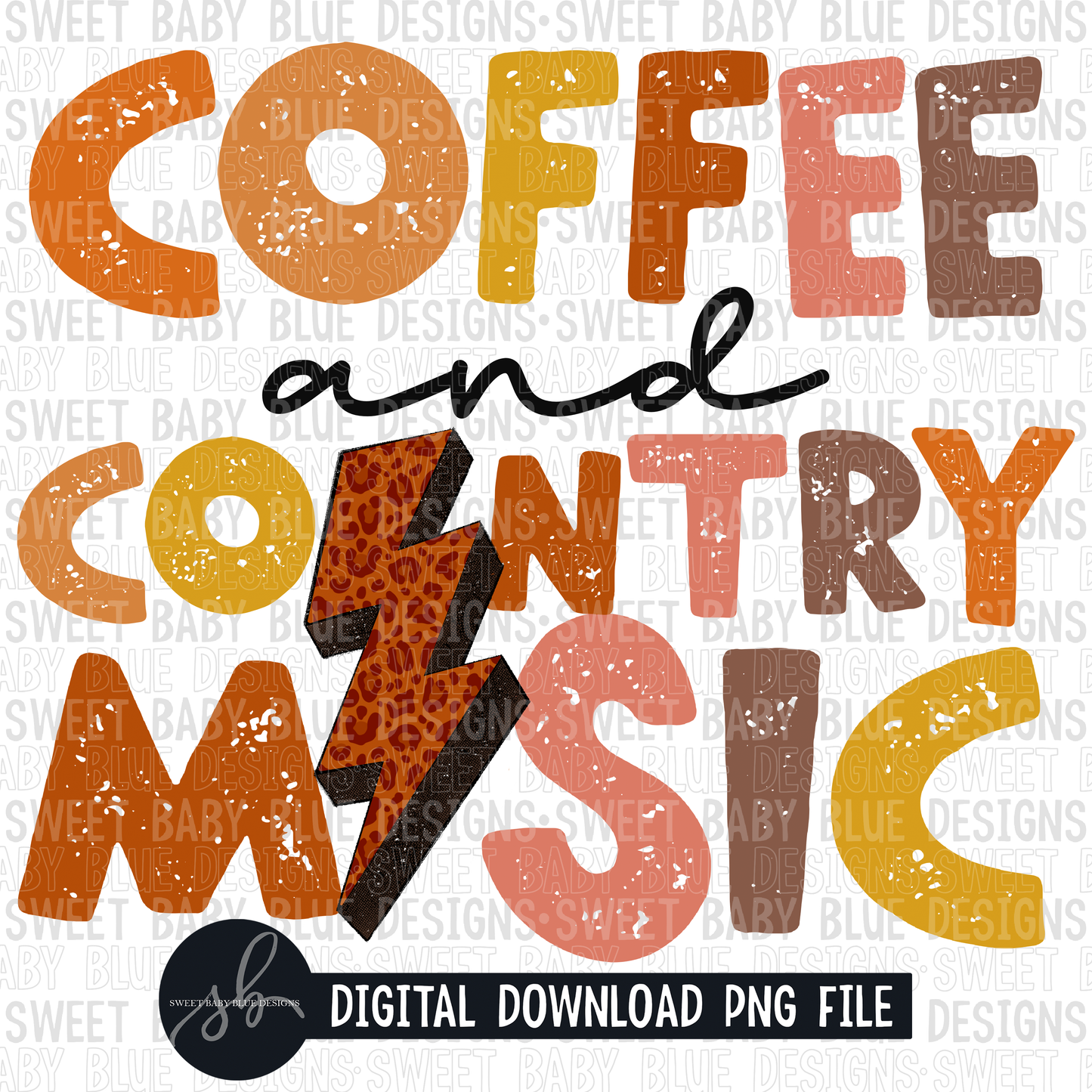 Coffee and country music- Bolt- 2022- PNG file- Digital Download