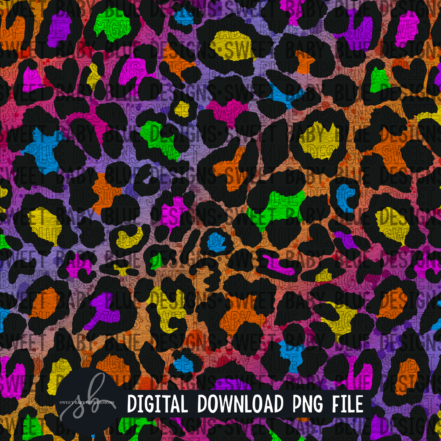 Colorful leopard- Paint splash- Digital paper - 2022 -PNG file- Digital Download