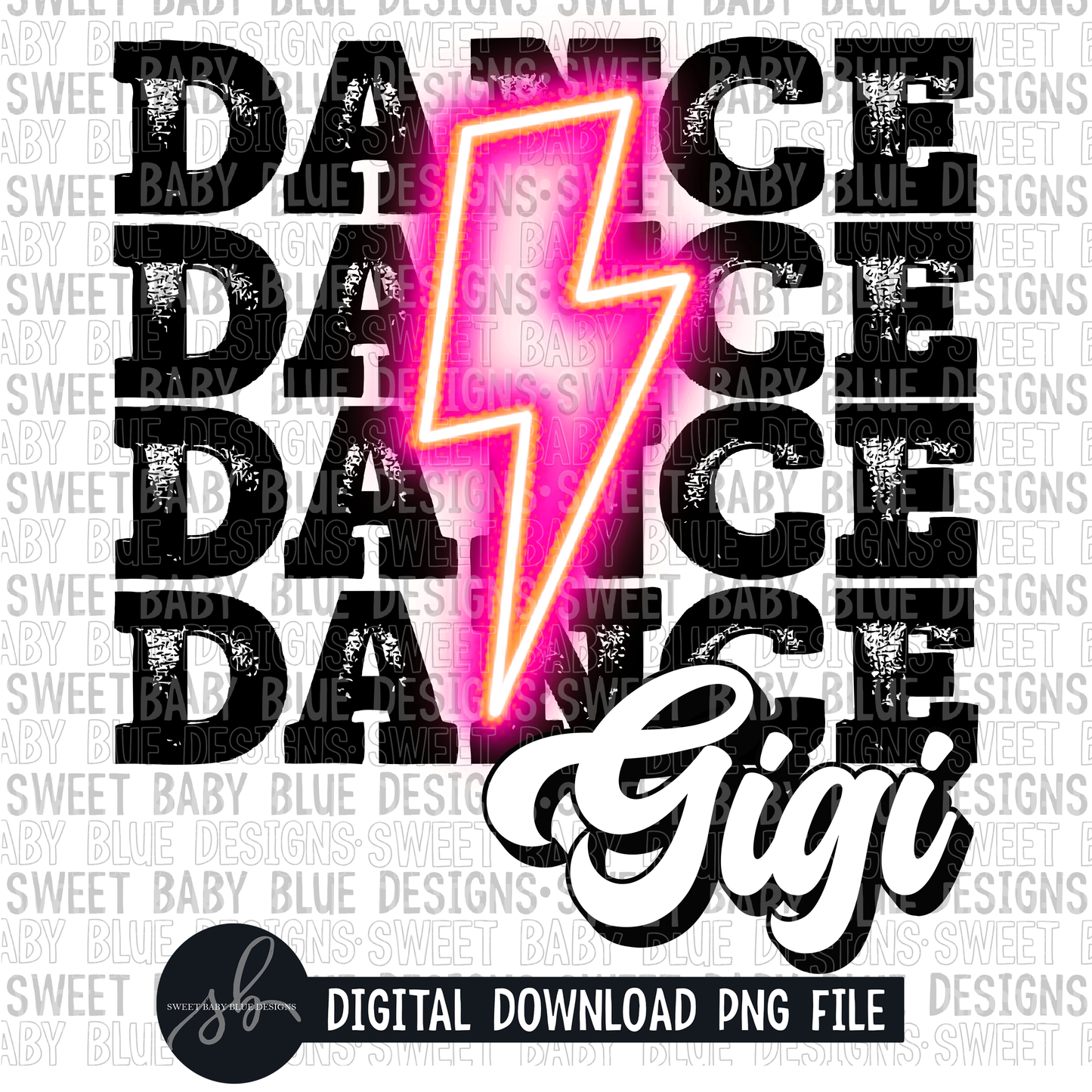 Dance gigi- Pink bolt- 2022 - PNG file- Digital Download