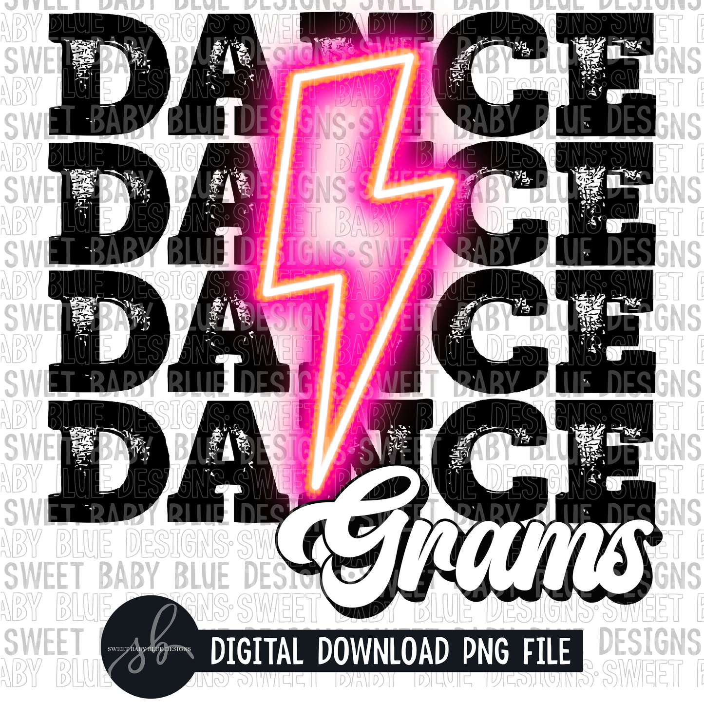 Dance grams- Pink bolt- 2022 - PNG file- Digital Download
