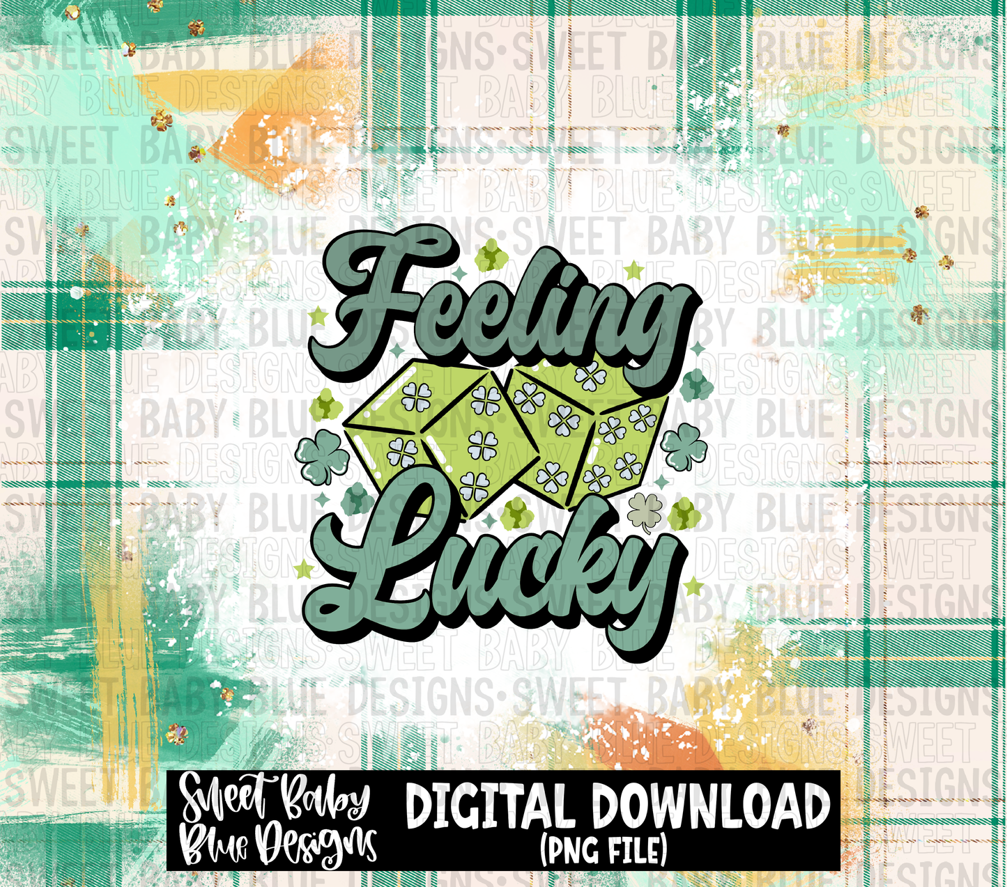 Feeling lucky- St Patrick's Day- 20 oz. skinny tumbler- 2023 -PNG file- Digital Download