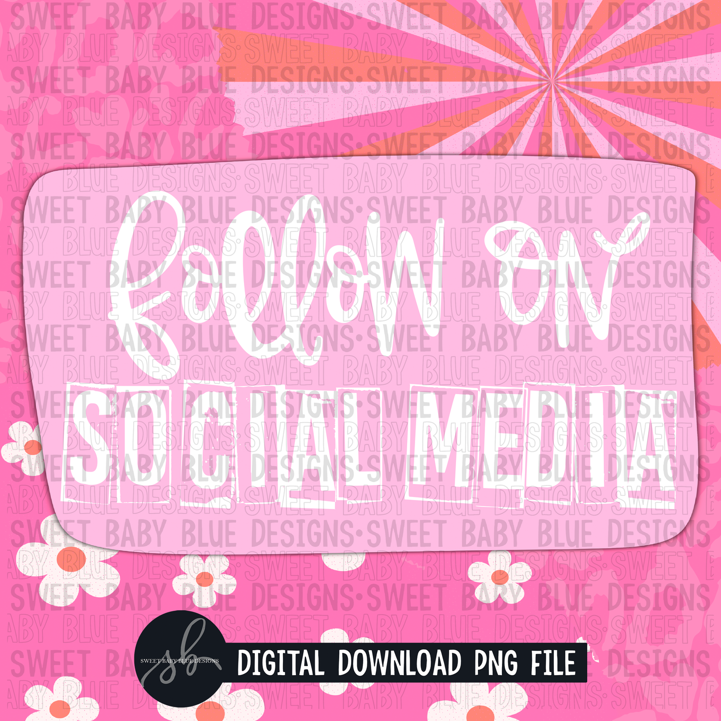 Follow on social media- Interactive post- 2022- PNG file- Digital Download
