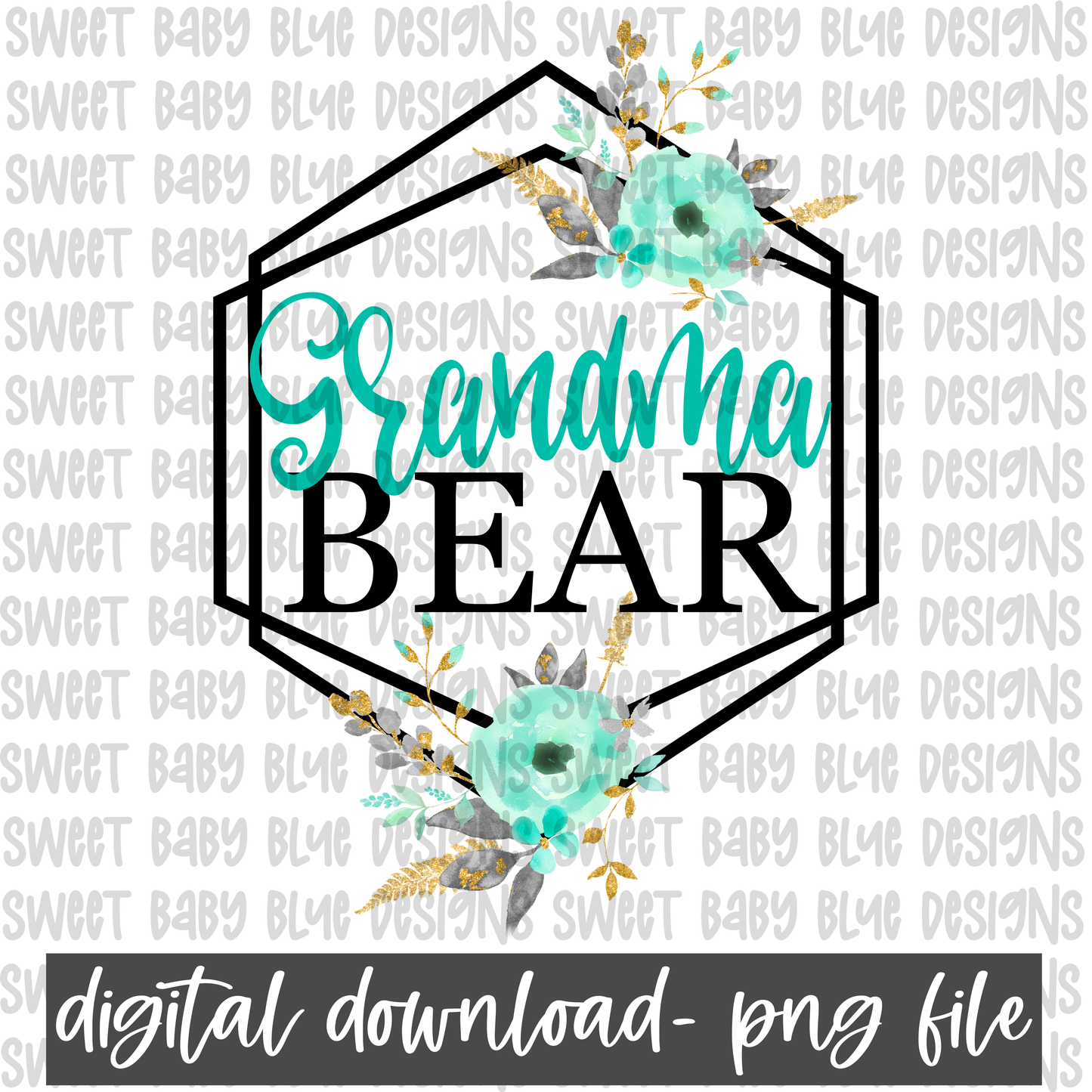 Grandma Bear- PNG file- Digital Download
