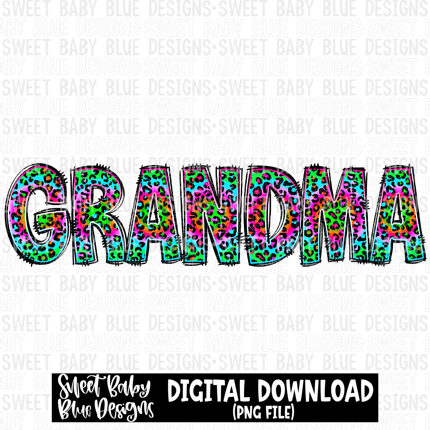 Grandma- Leopard - 2023 - PNG file- Digital Download