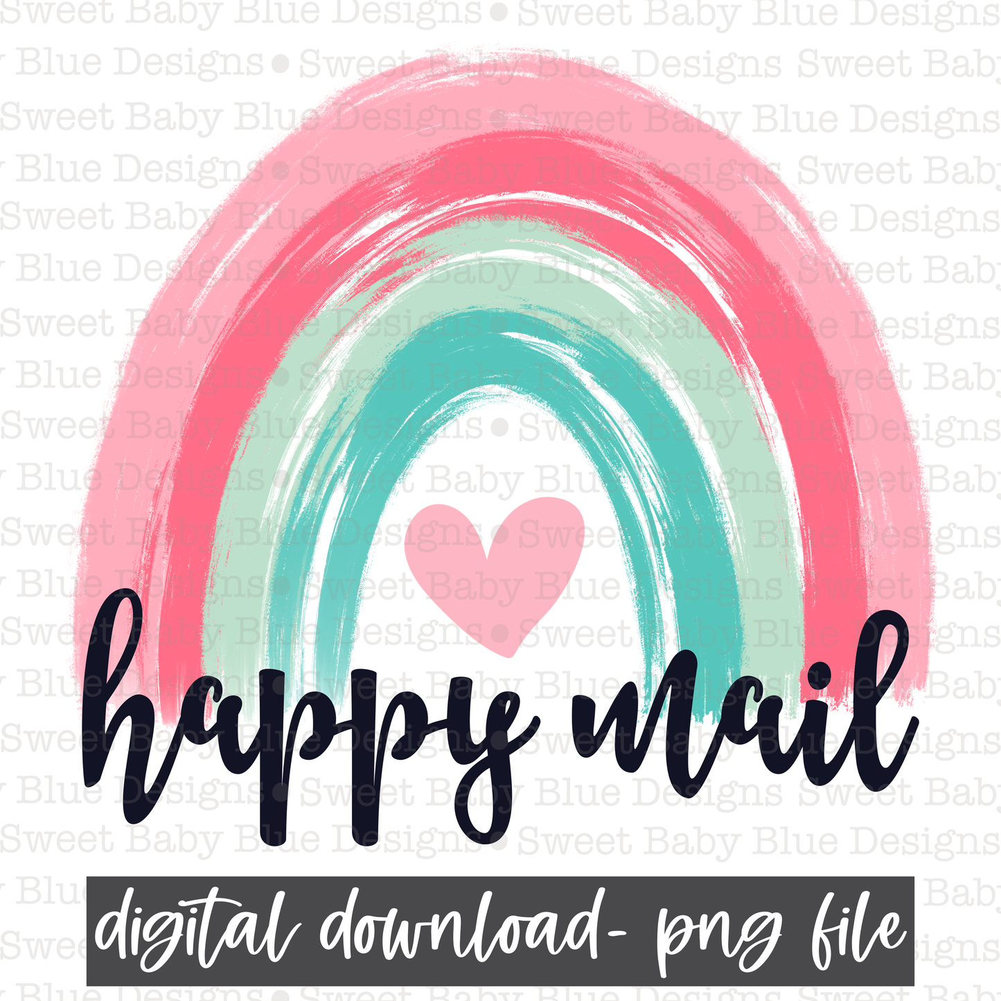 Happy mail- Rainbow- PNG file- Digital Download
