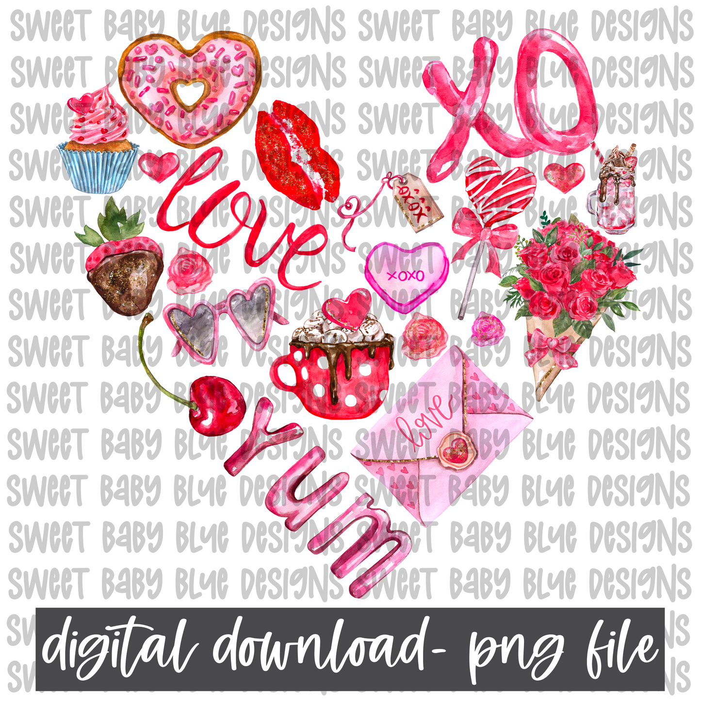 Heart- Valentine's Day- PNG file- Digital Download