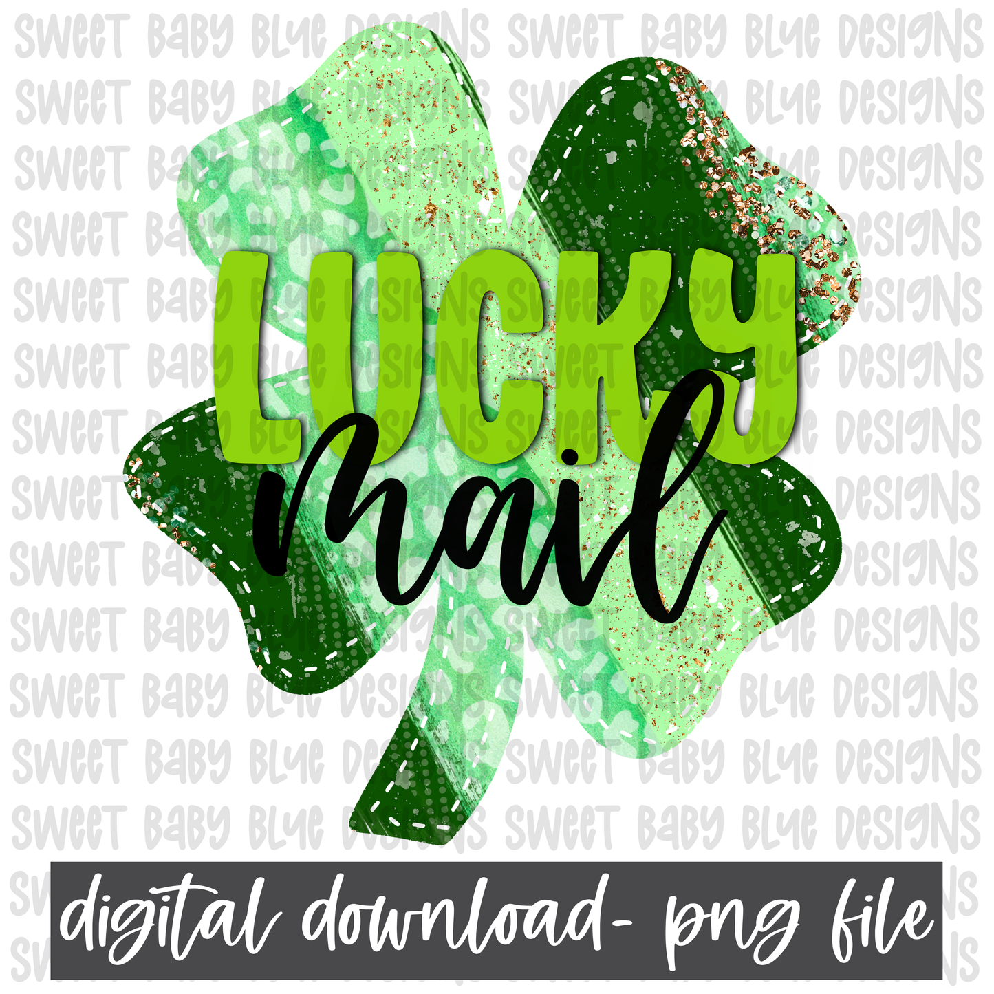 Lucky mail- St. Patrick's Day- PNG file- Digital Download