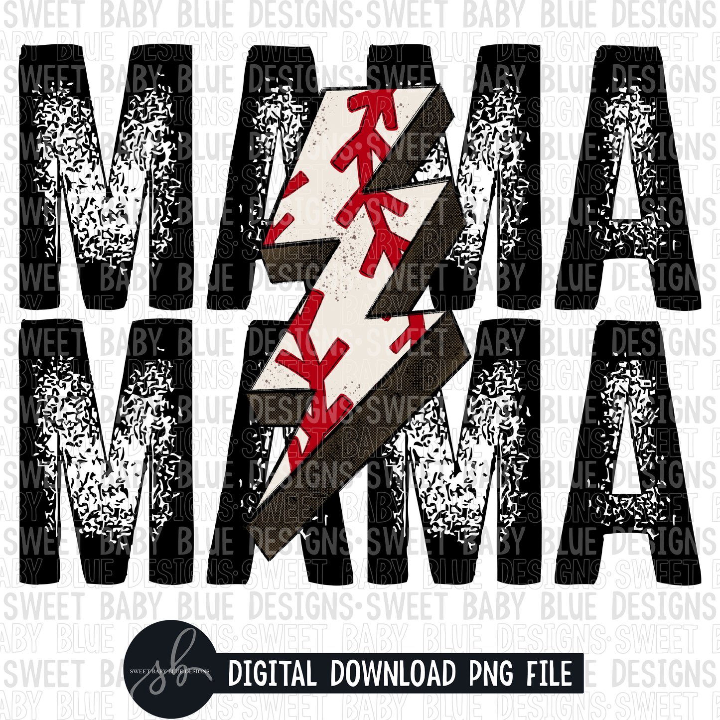 Mama- Baseball bolt- 2022- PNG file- Digital Download