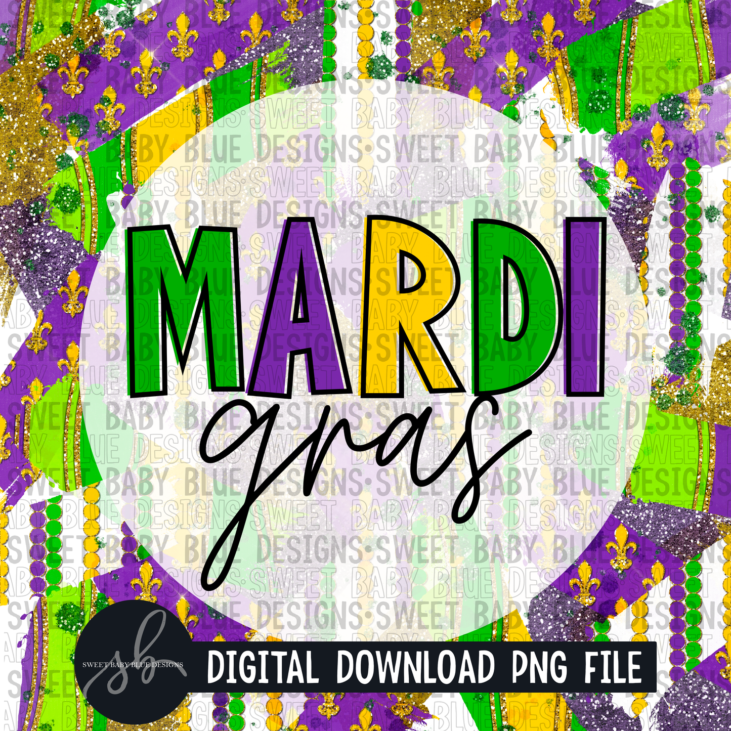 Mardi Gras- Interactive post- PNG file- Digital Download