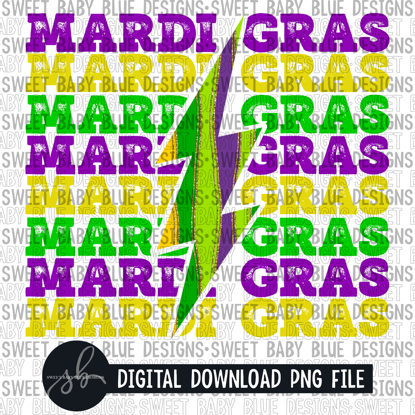 Mardi Gras- Bolt - 2022 - PNG file- Digital Download