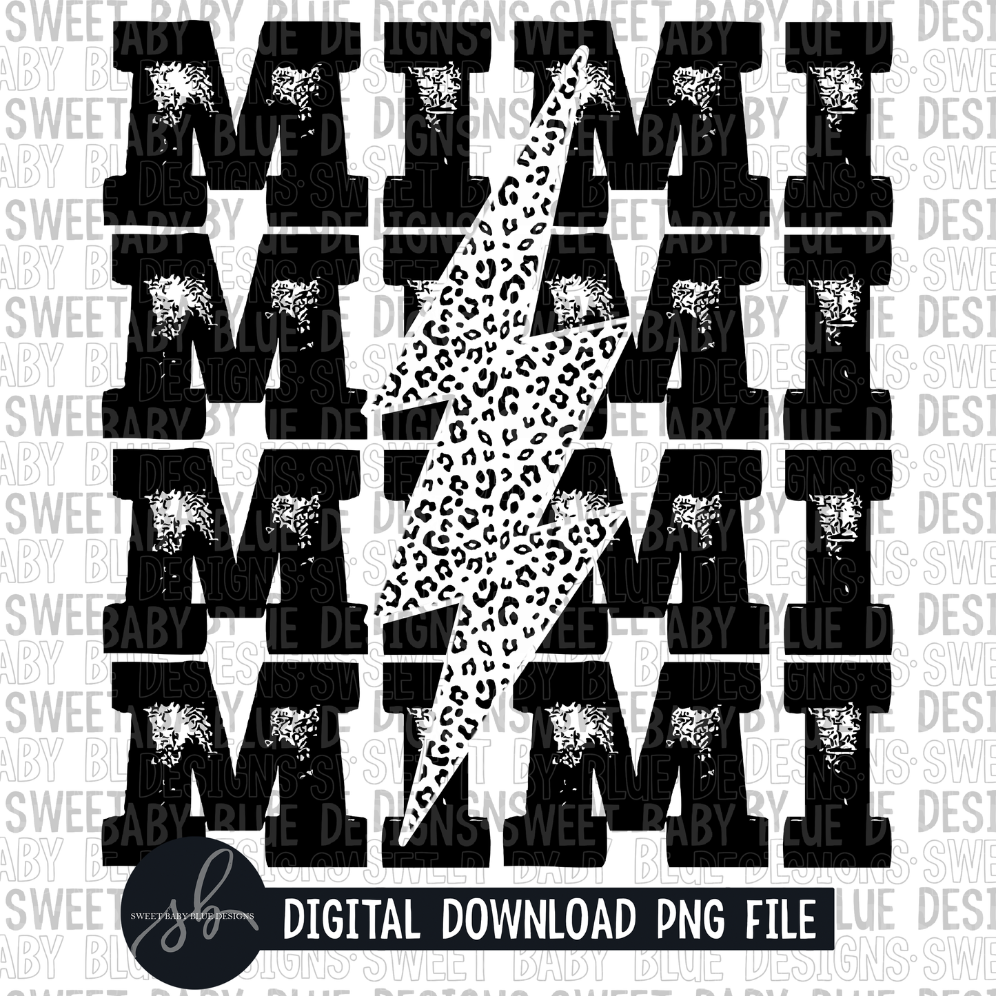 Mimi- Leopard bolt- 2022- PNG file- Digital Download