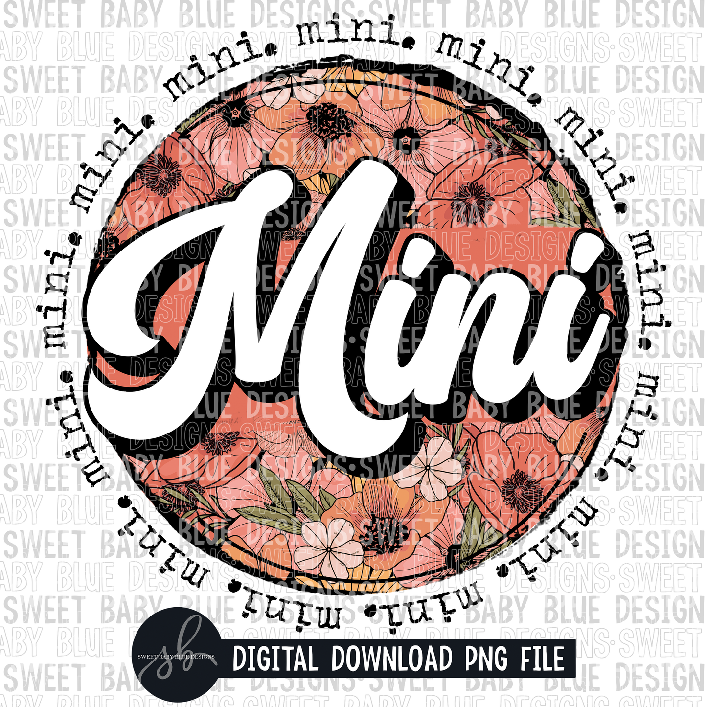 Mini- Floral circle- Wording- 2022- PNG file- Digital Download