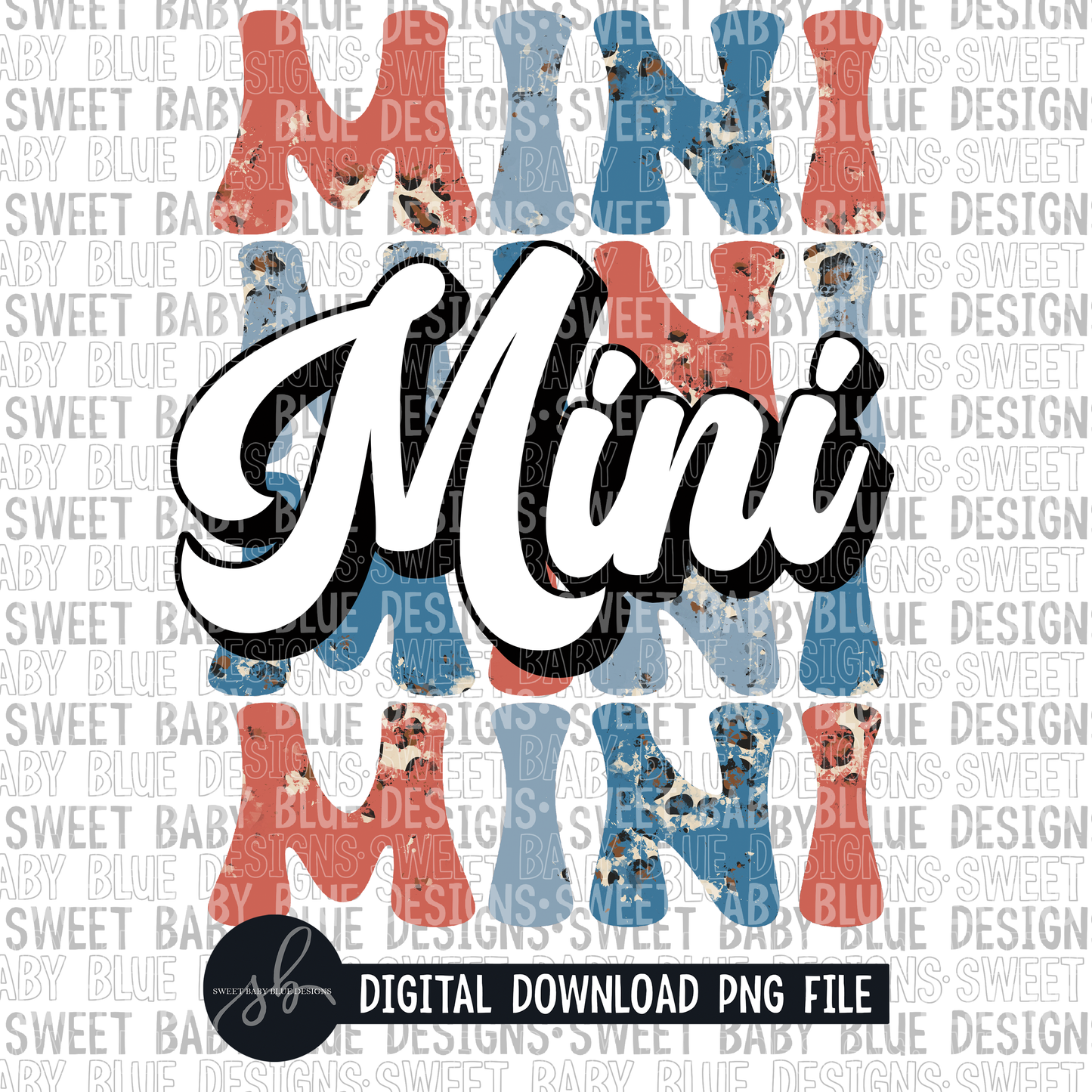 Mini- Stacked- Leopard- 4th of July- Summer- 2022- PNG file- Digital Download