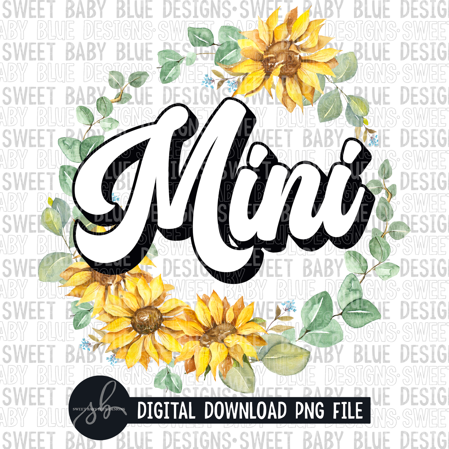 Mini- Sunflower frame- 2022 - PNG file- Digital Download