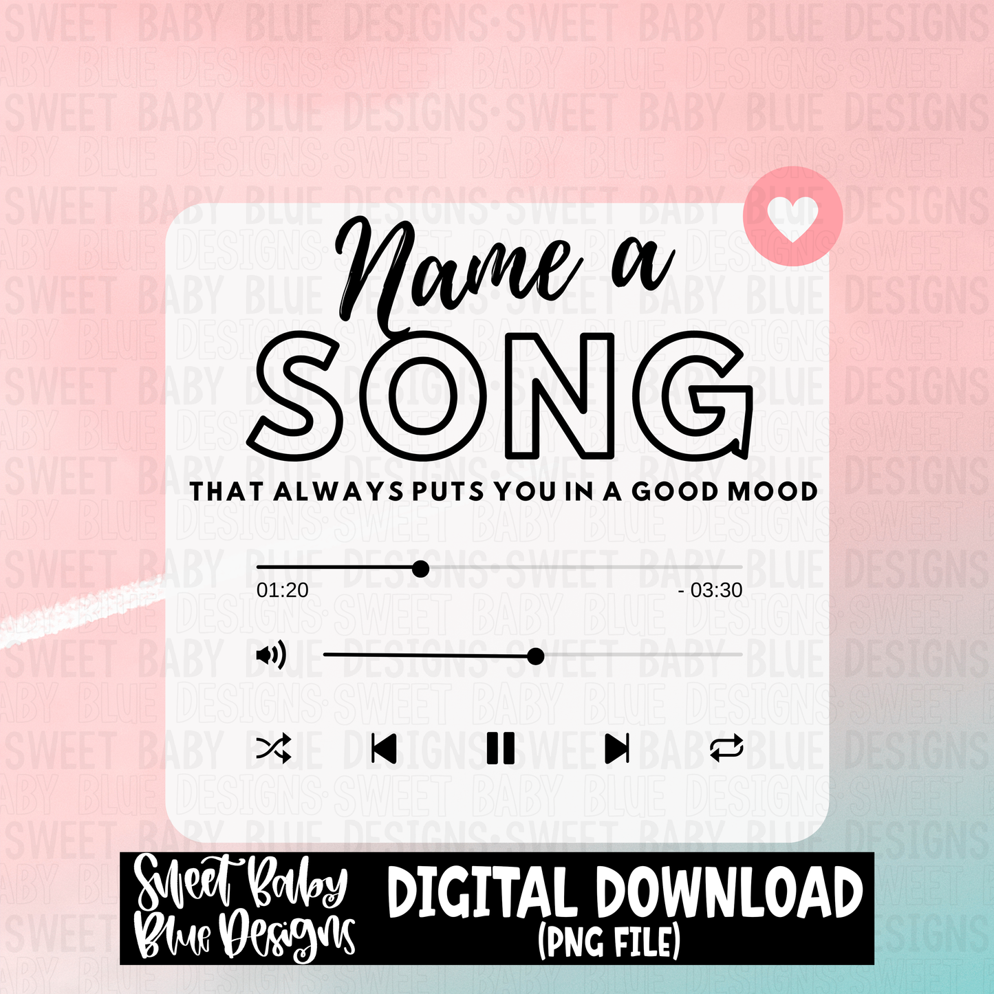 Name a song - Interactive post- PNG file- Digital Download