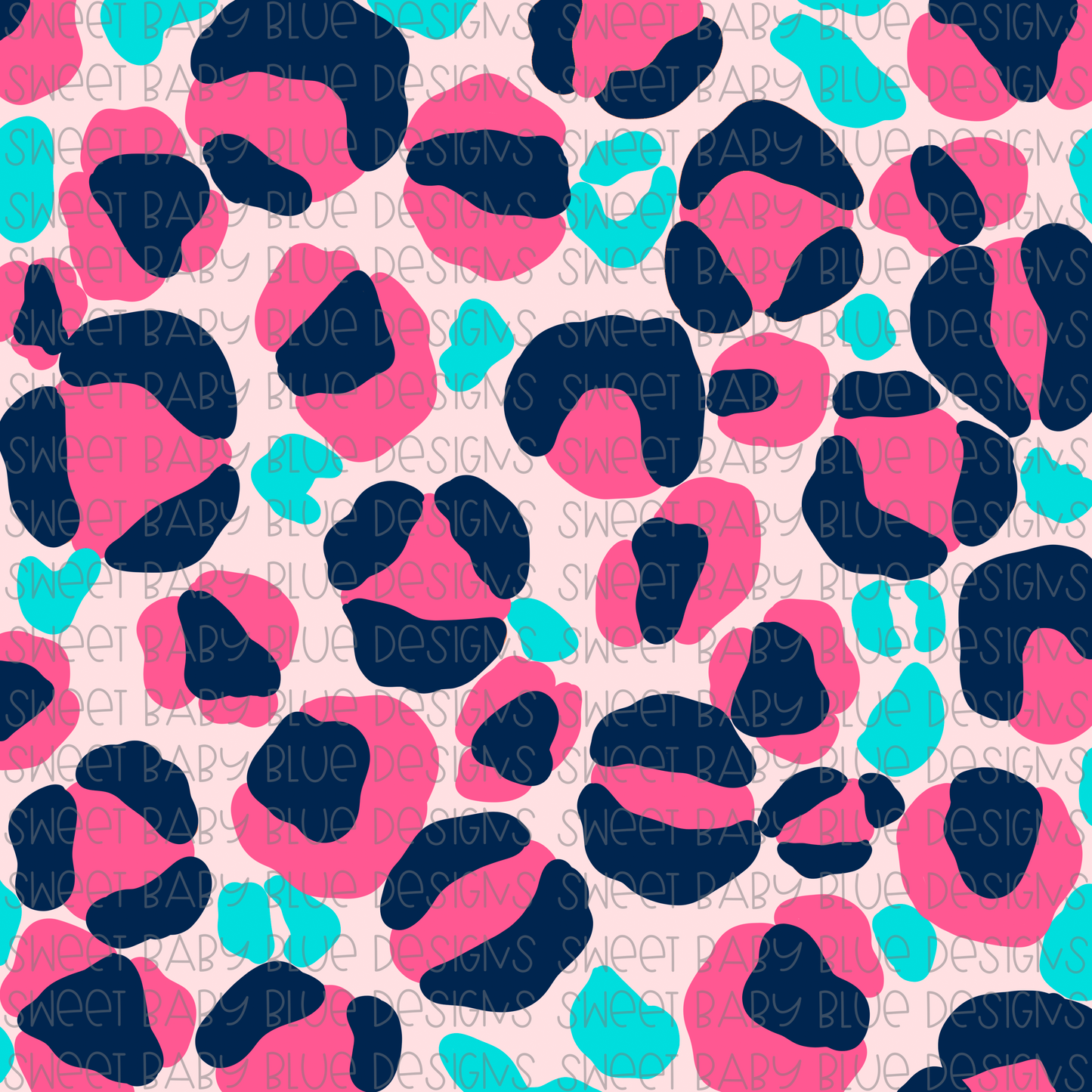 Leopard digital paper- Pink and Navy- PNG file- Digital Download