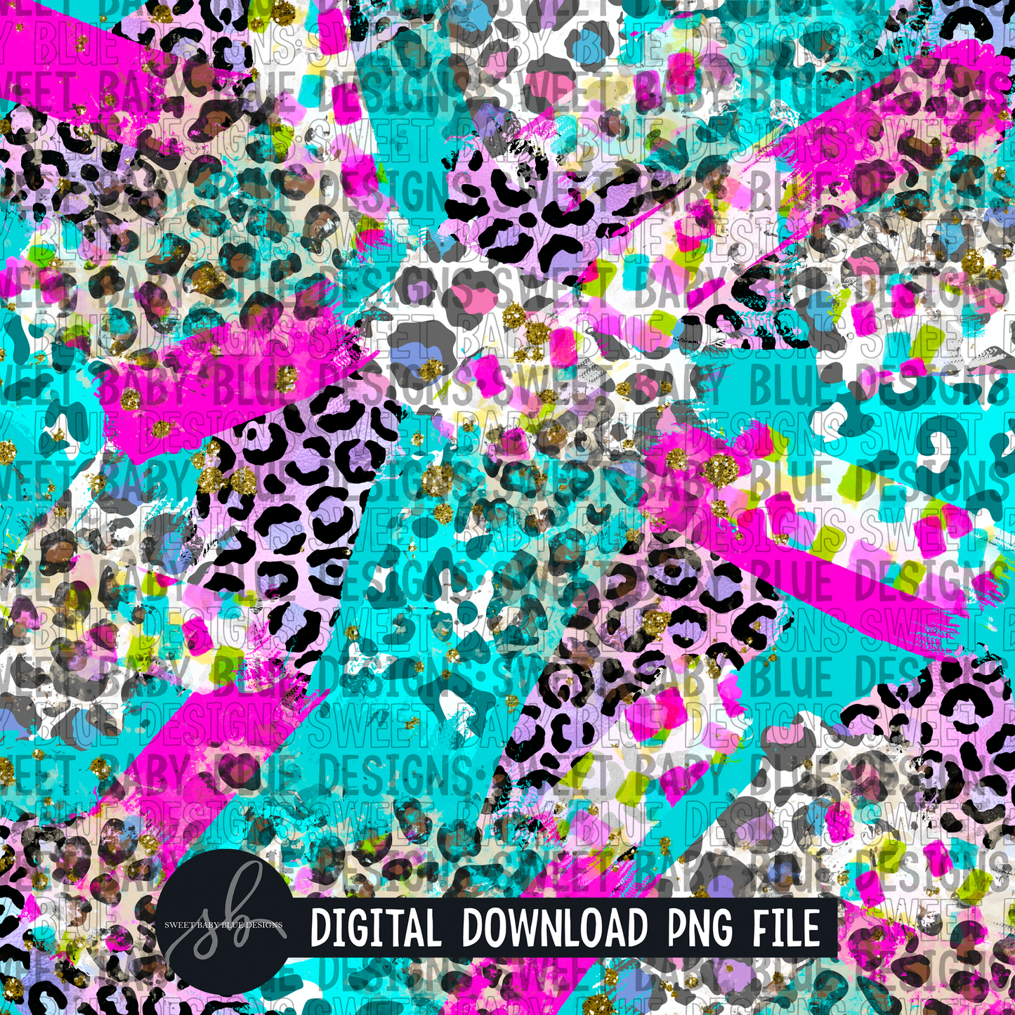 Leopard brush digital paper- Pink- Purple- Blue- Digital paper - 2022 -PNG file- Digital Download