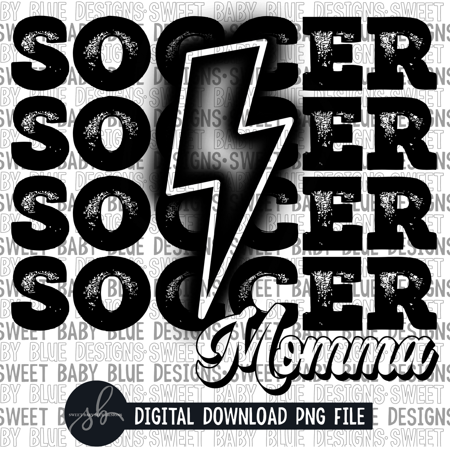 Soccer momma- Black bolt- 2022 - PNG file- Digital Download