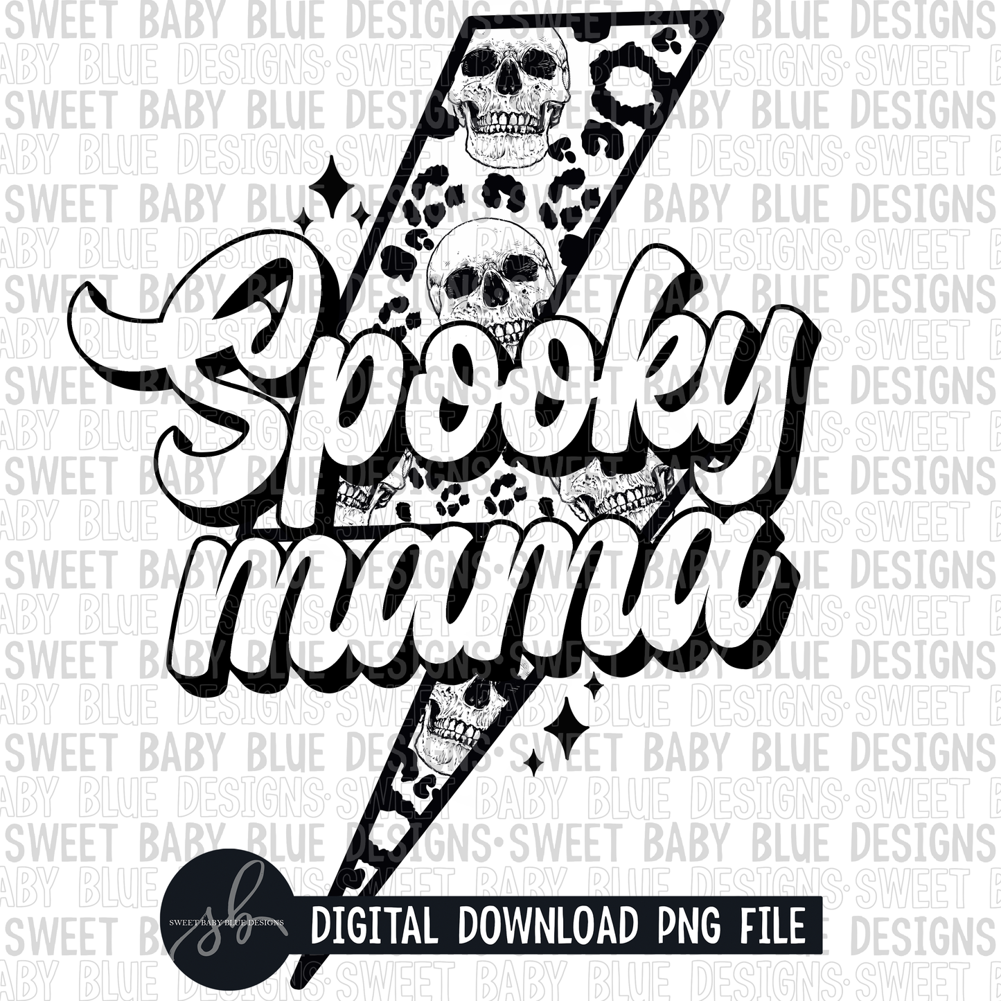 Spooky mama- Bolt- Single color- Halloween- 2022 - PNG file- Digital Download