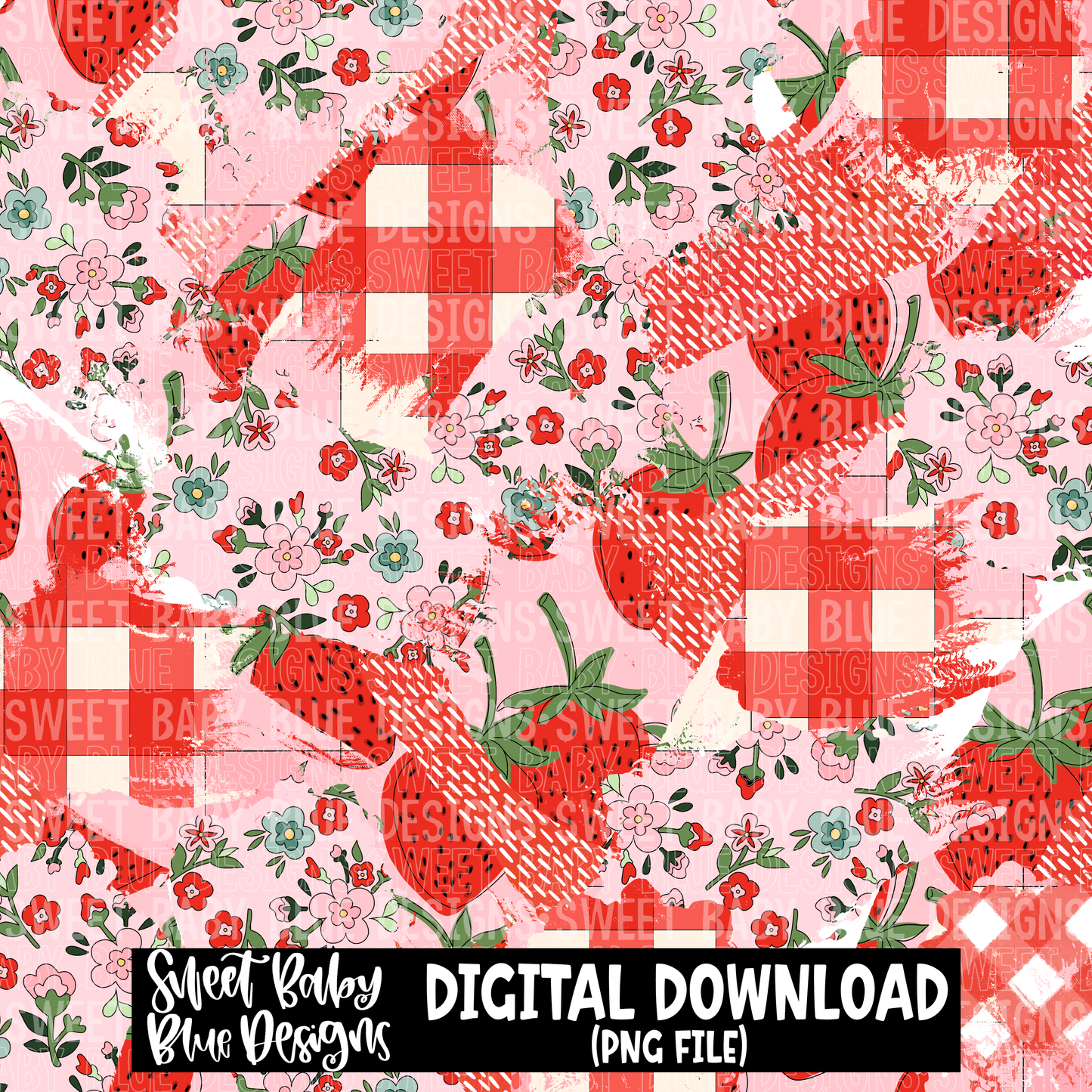 Strawberry brush - Digital paper- 2023 - PNG file- Digital Download