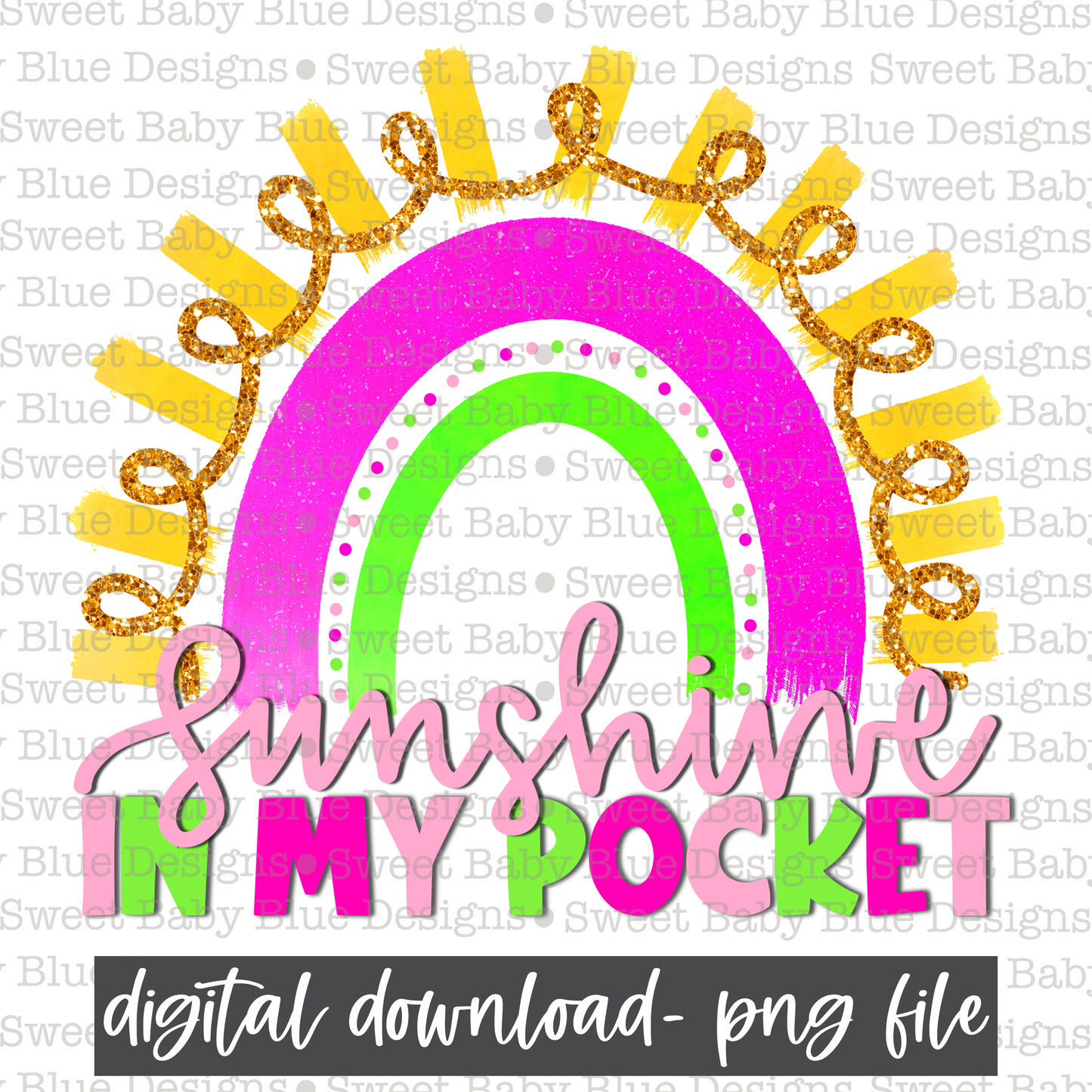 Sunshine in my pocket- Summer- PNG file- Digital Download