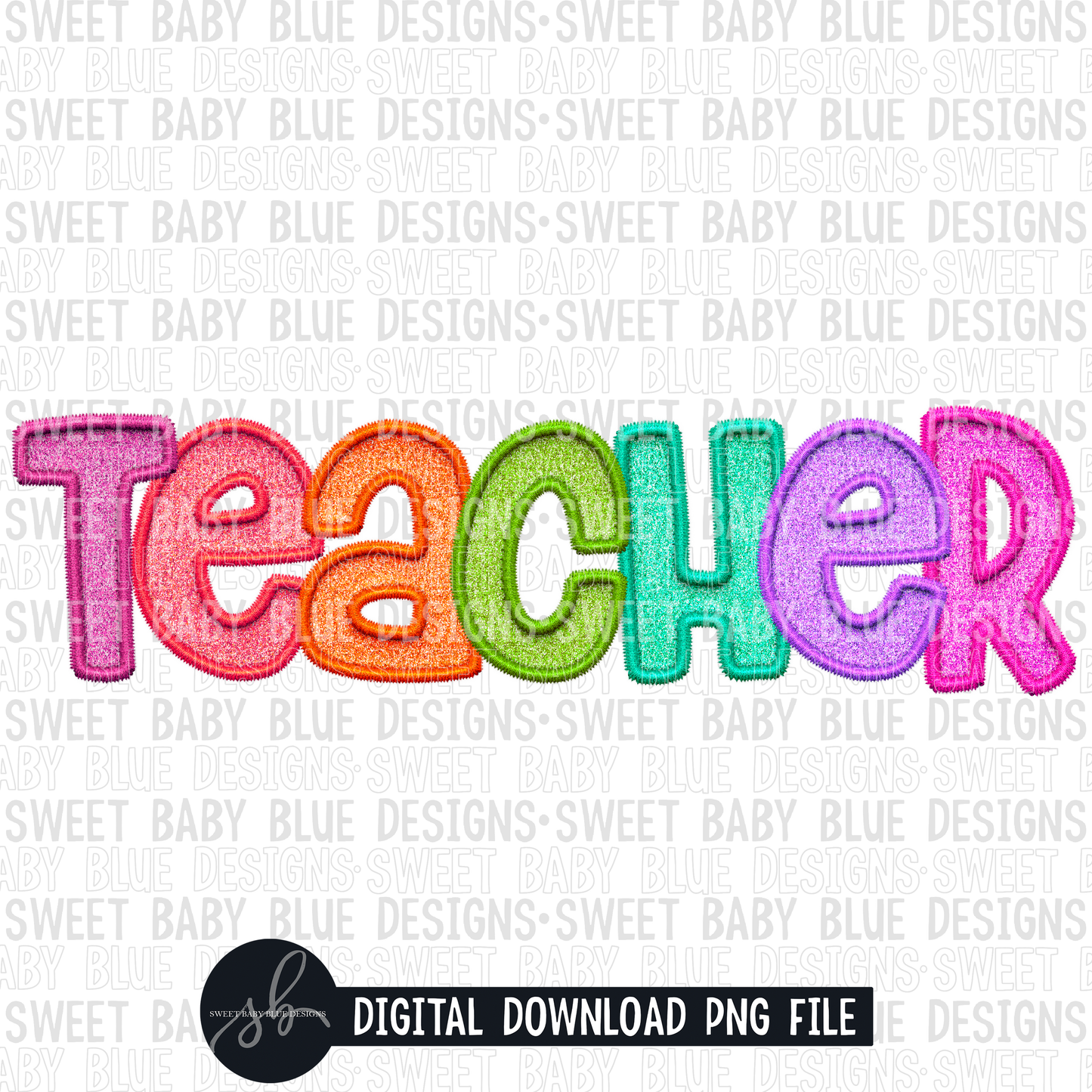 Teacher- Embroidery style- 2022 - PNG file- Digital Download