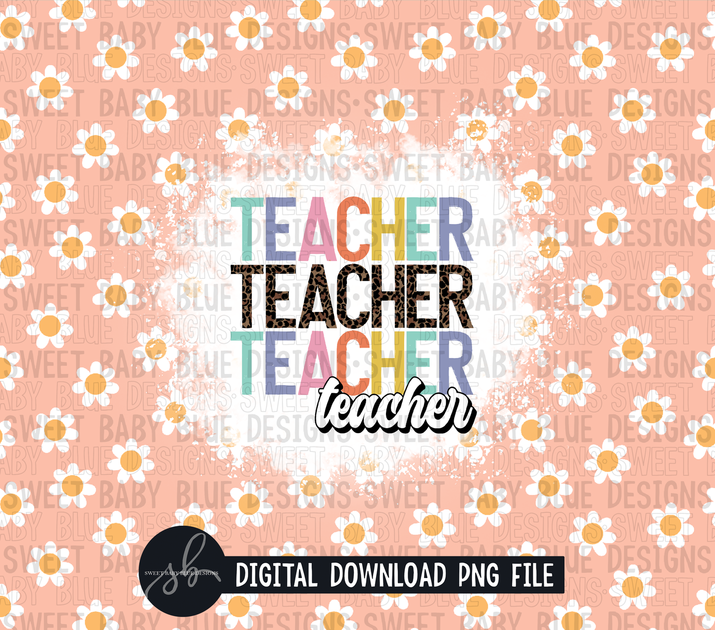 Teacher- Floral- Leopard- 20 oz. skinny tumbler- 2022 -PNG file- Digital Download