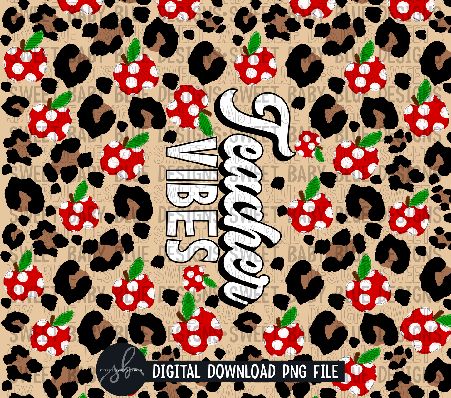 Teacher vibes- Leopard- 20 oz. skinny tumbler- 2022 -PNG file- Digital Download