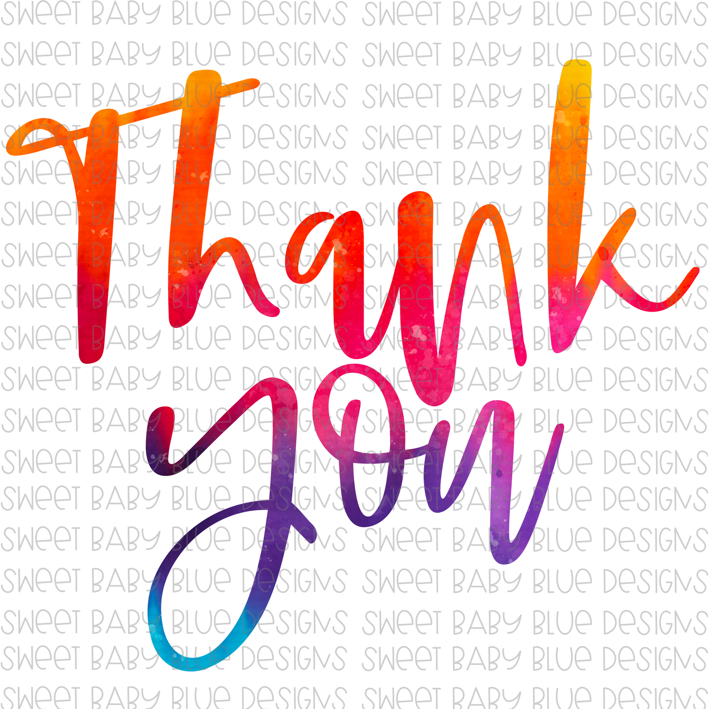 Thank you- Multi color- PNG file- Digital Download