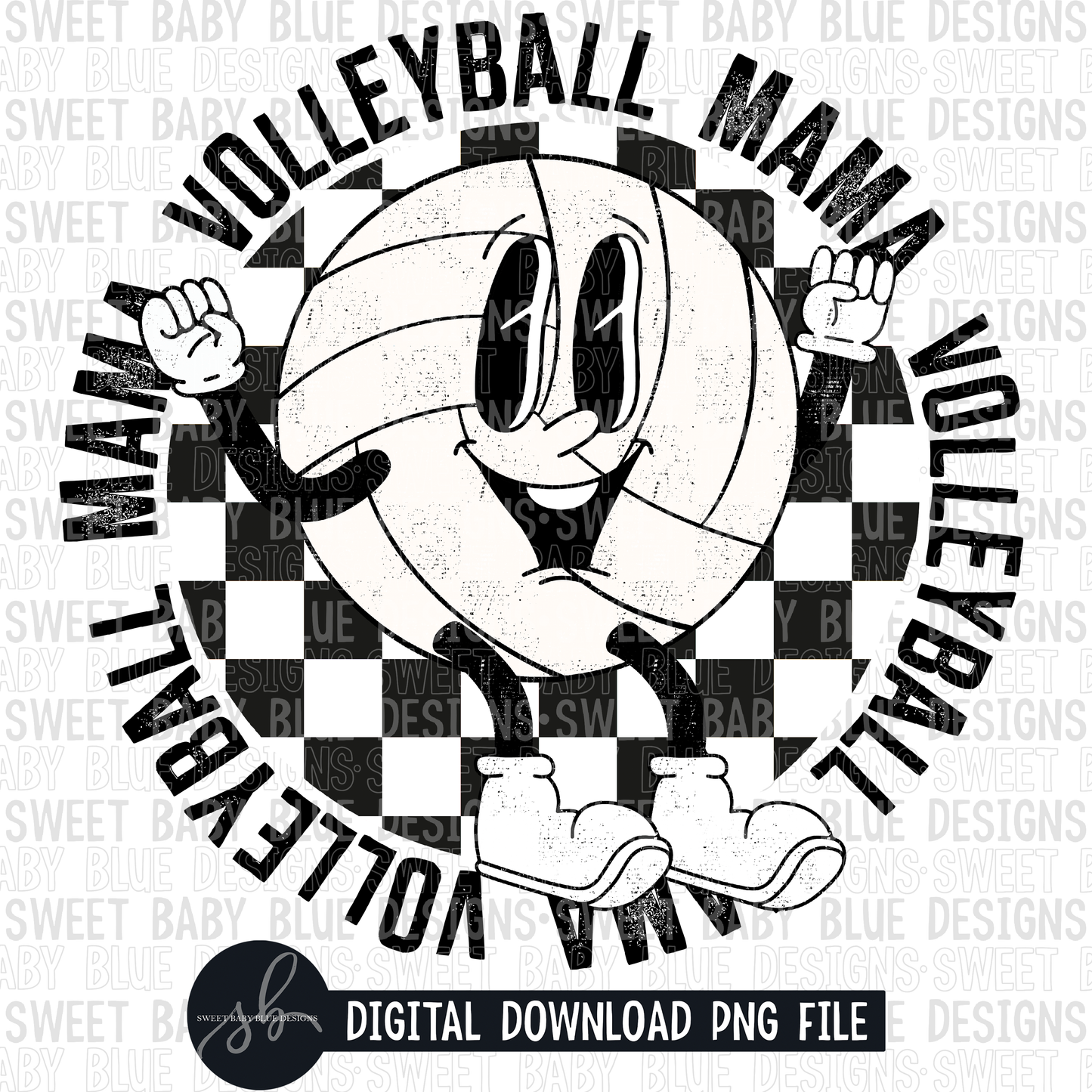 Volleyball mama- Volleyball cartoon- 2022- PNG file- Digital Download