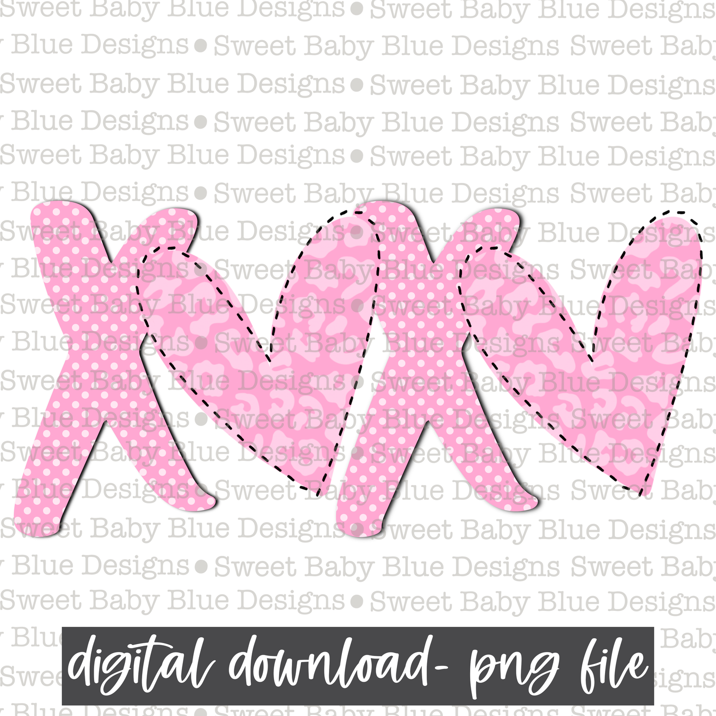 XOXO- leopard heart - Valentine's Day- PNG file- Digital Download