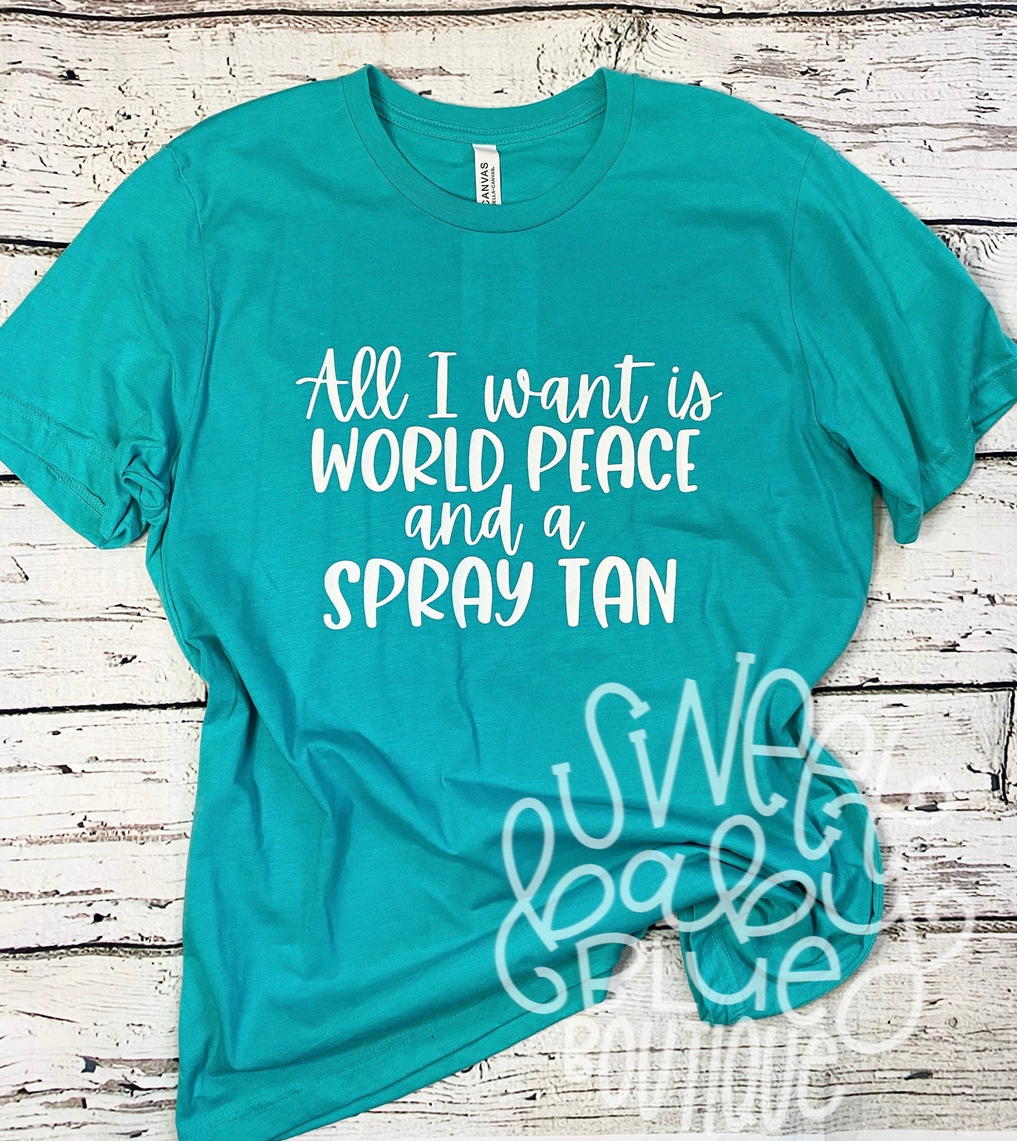 All I want is world peace and a spray tan Short Sleeve Shirt