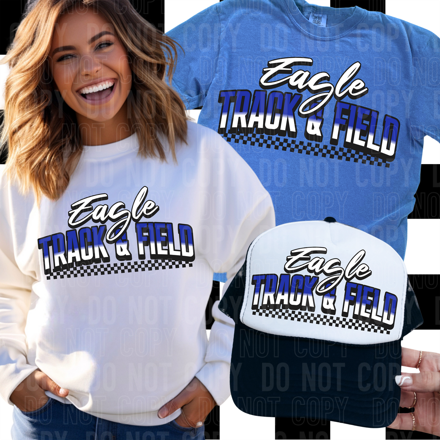 Mascot track & field checkered - PNG file- Digital Download