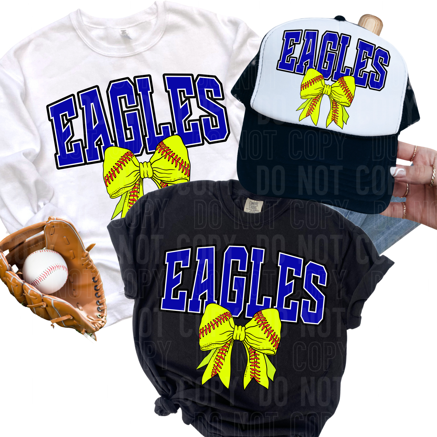 Custom mascot Softball bow  - PNG file- Digital Download