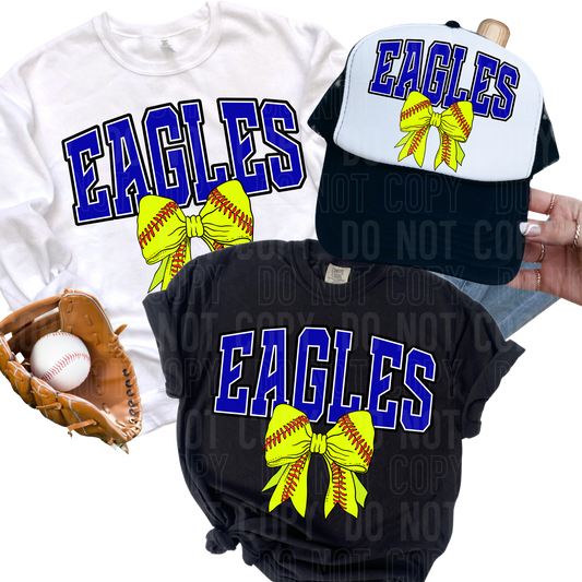 Custom mascot Softball bow  - PNG file- Digital Download